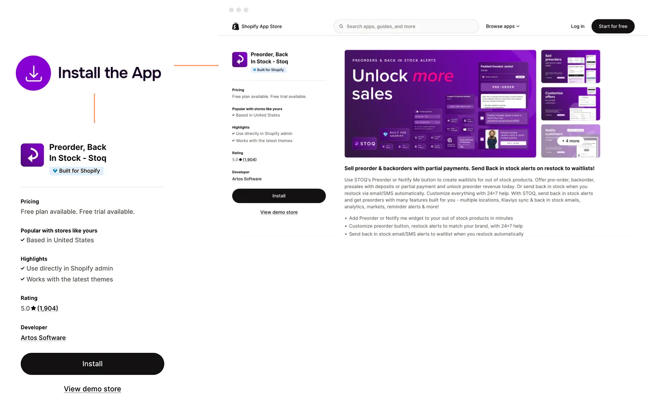 image showing stoq app feature like automation, workflow, branding analytics