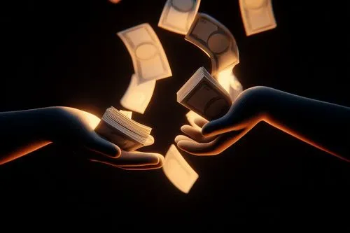 A 3D graphic of a pair of hands receiving stacks of money, representing a homeowner accessing cash from their home's equity.