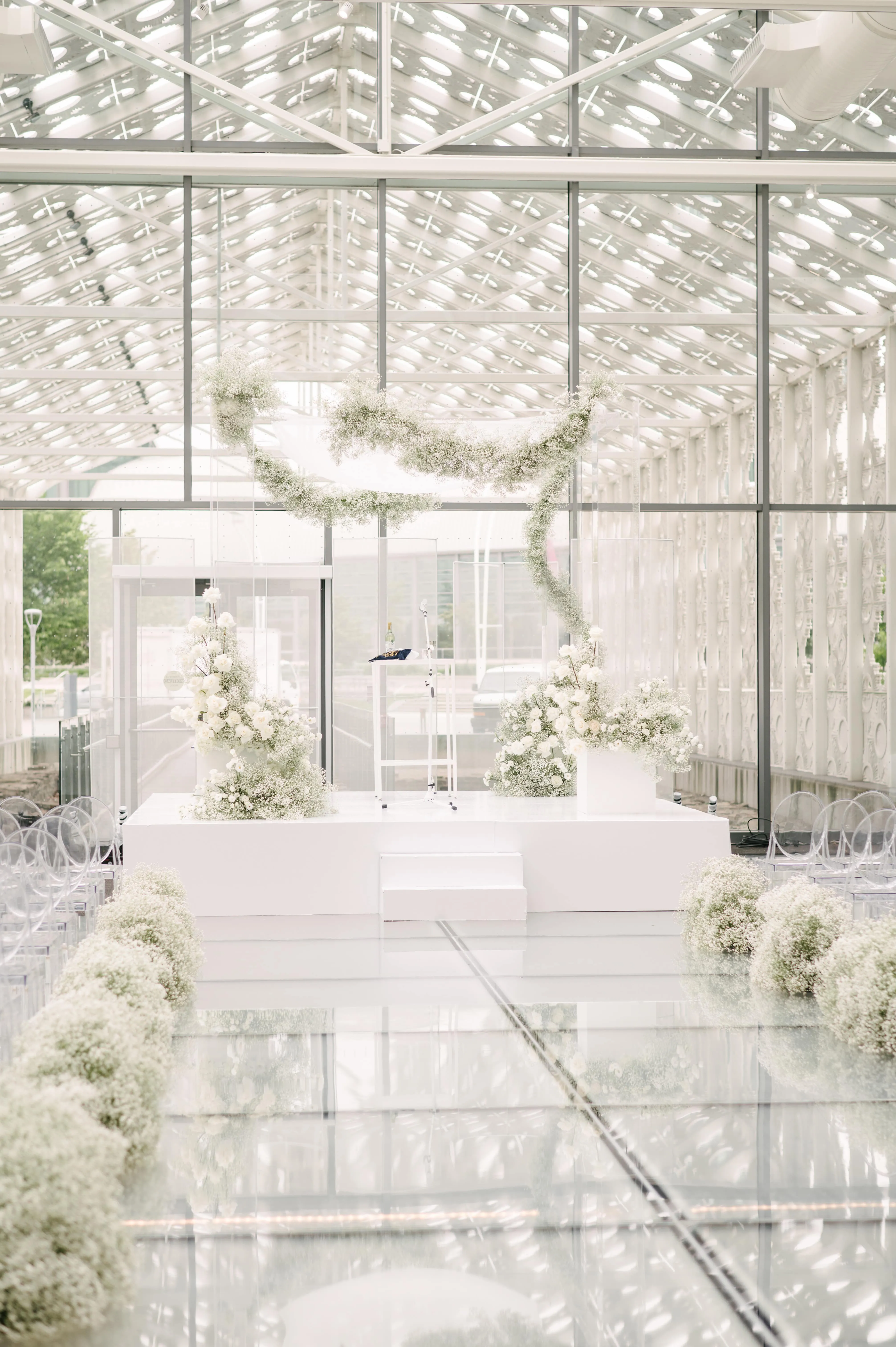 Wedding reception details and centerpieces