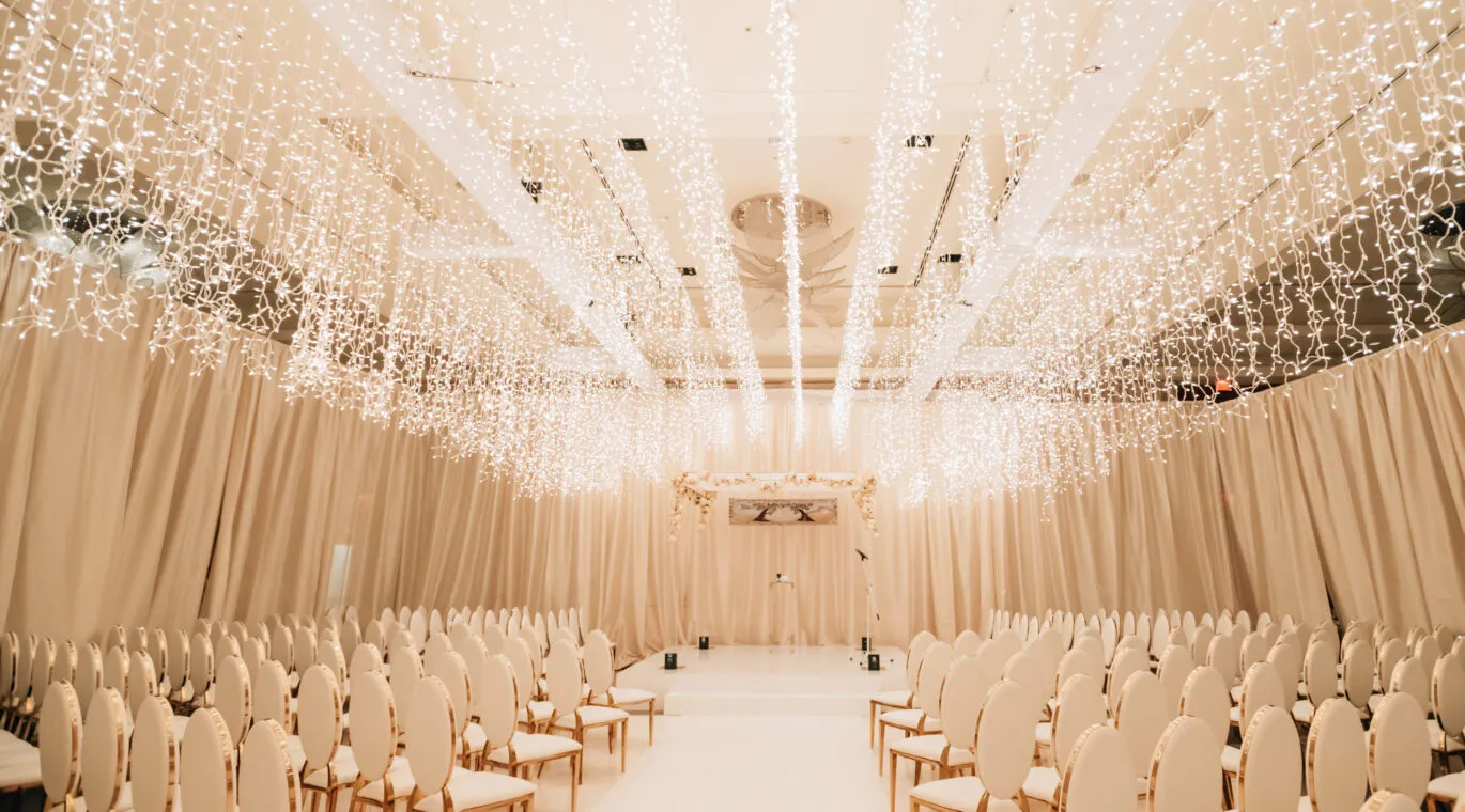Wedding ceremony venue with beautiful setup