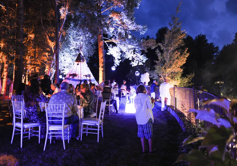 Upscale social event venue setup