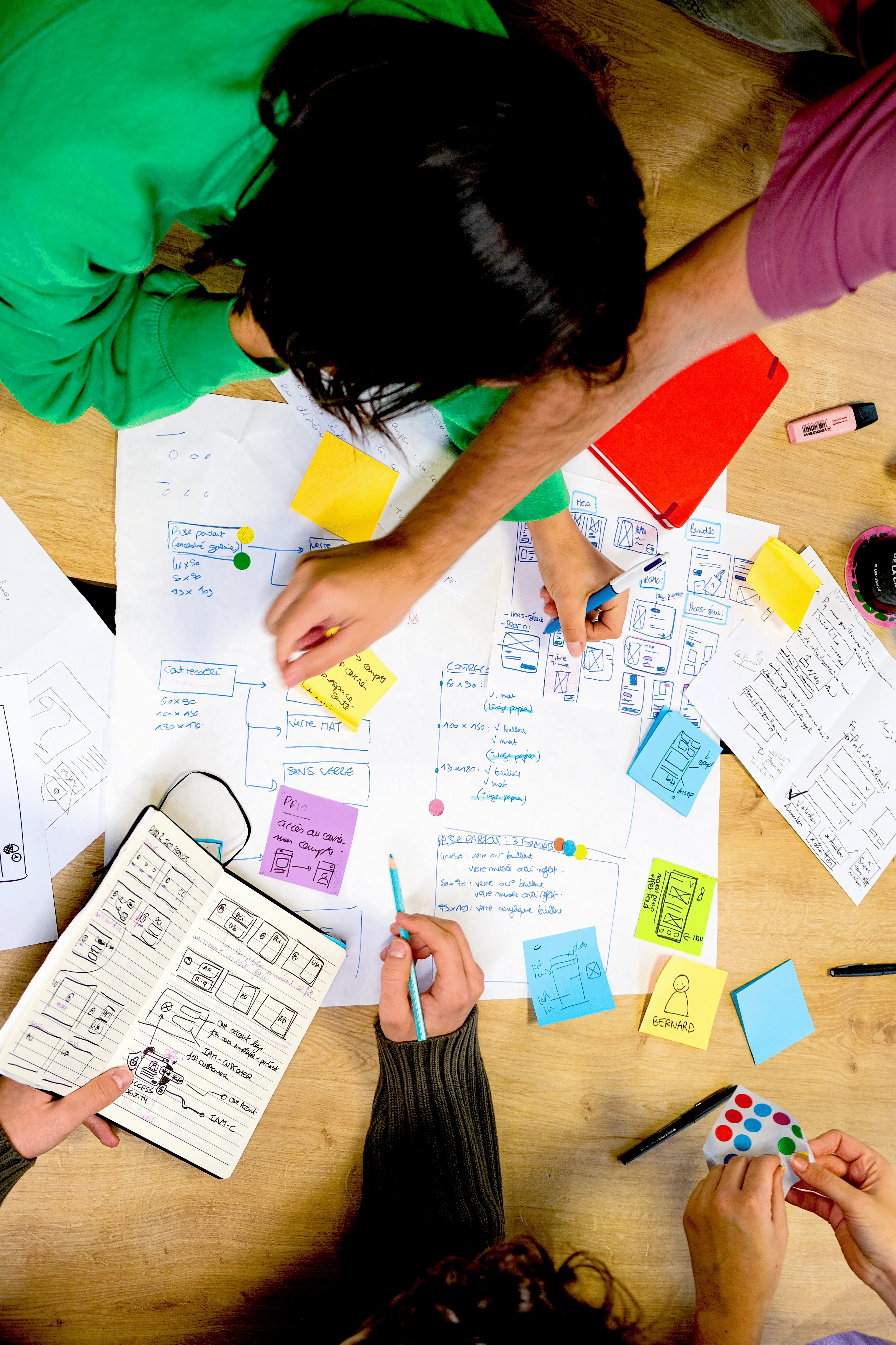 Atelier de travail collaboratif pour la conception UX UI et la stratégie digitale, mené par notre agence design pour des solutions centrées utilisateur à Nantes, Paris et Lyon.