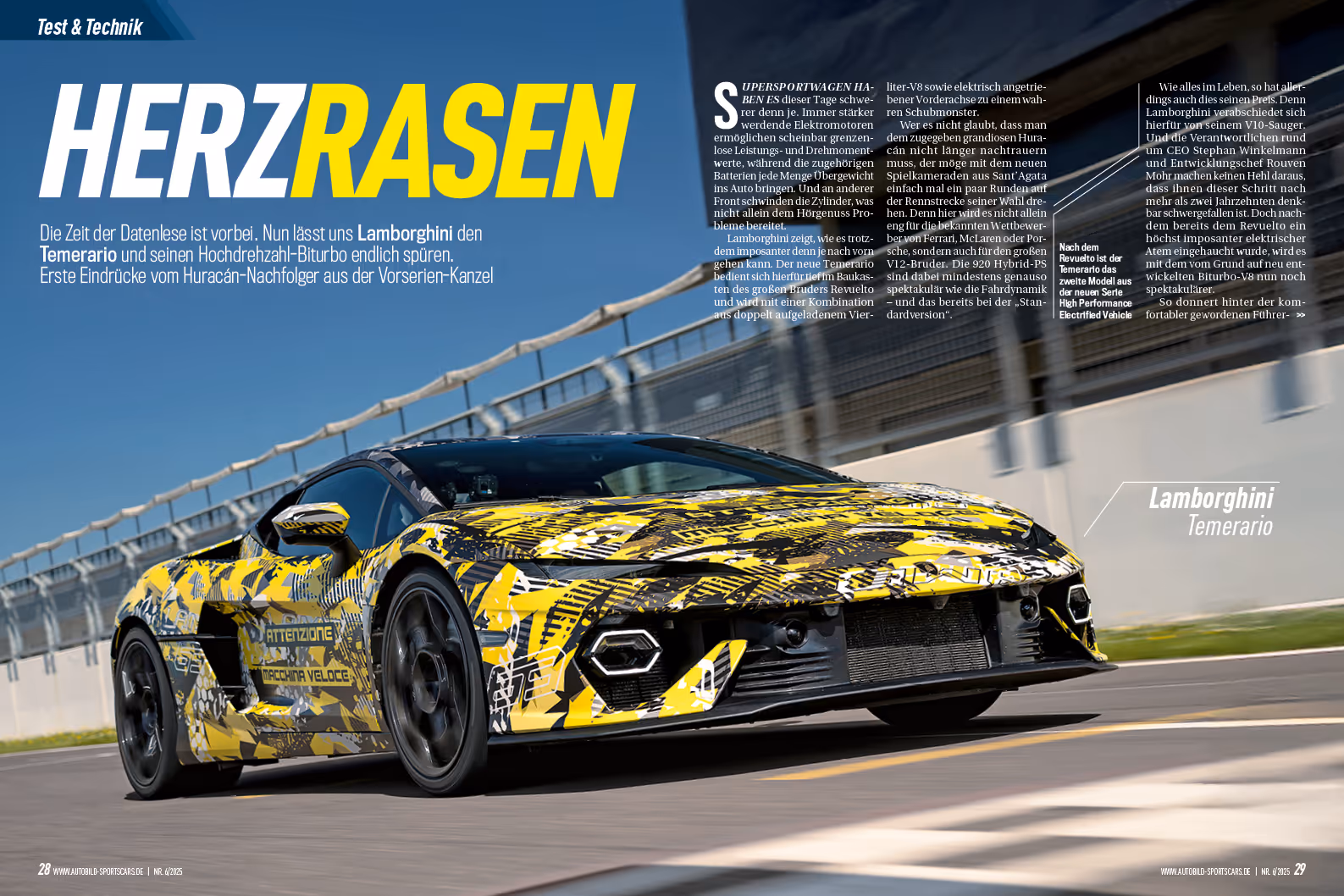 Ein Ausschnitt des Autobild-Magazins mit der Headline: Herzrasen.