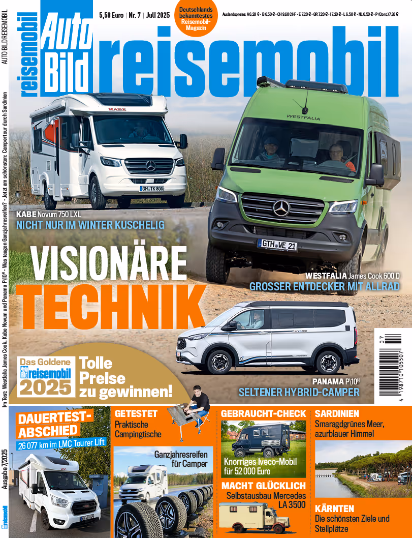 Das Cover des Auto Bild reisemobil-Magazins mit dem Titel: Visionäre Technik.
