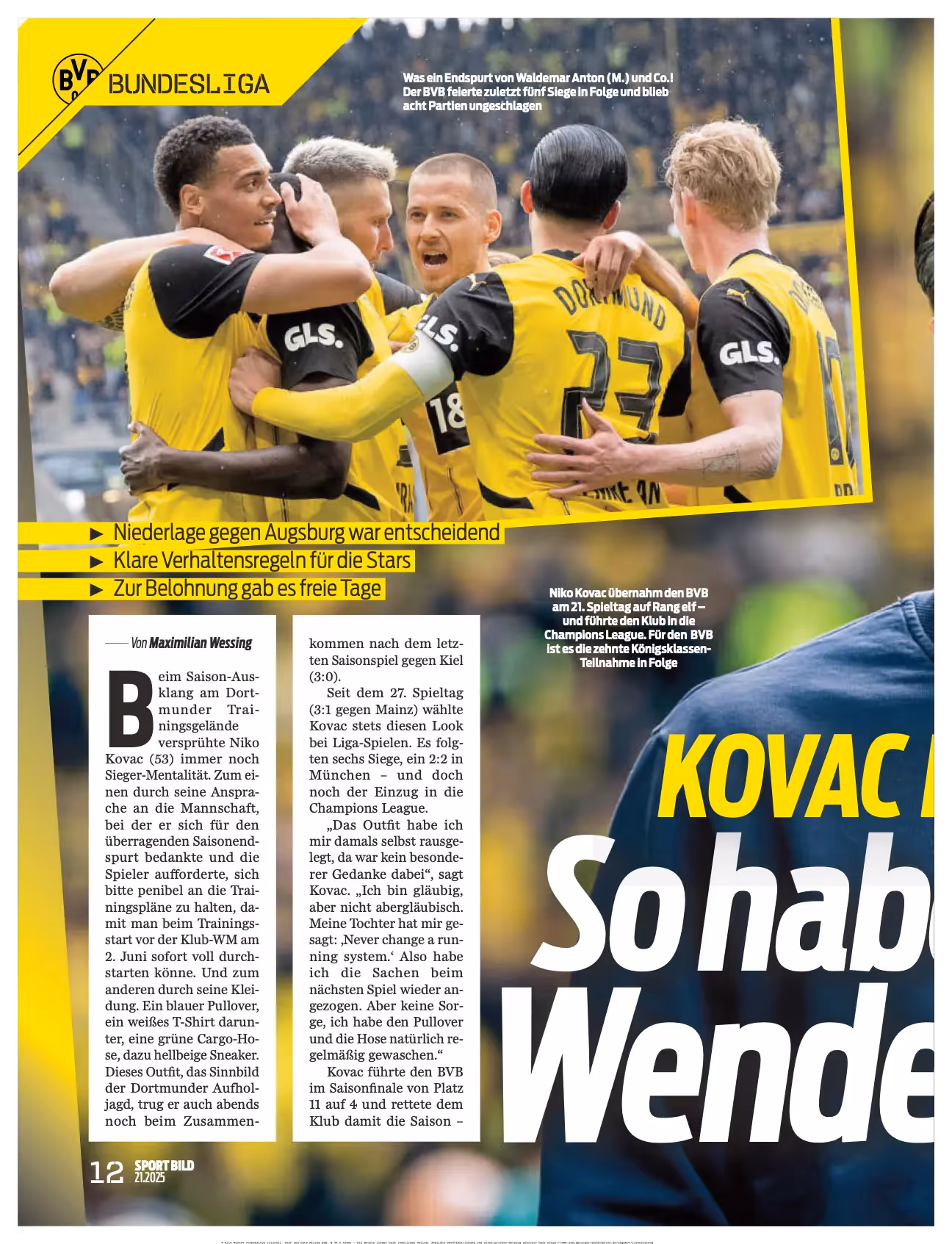 Ein Blick in das Sport Bild-Magazin.