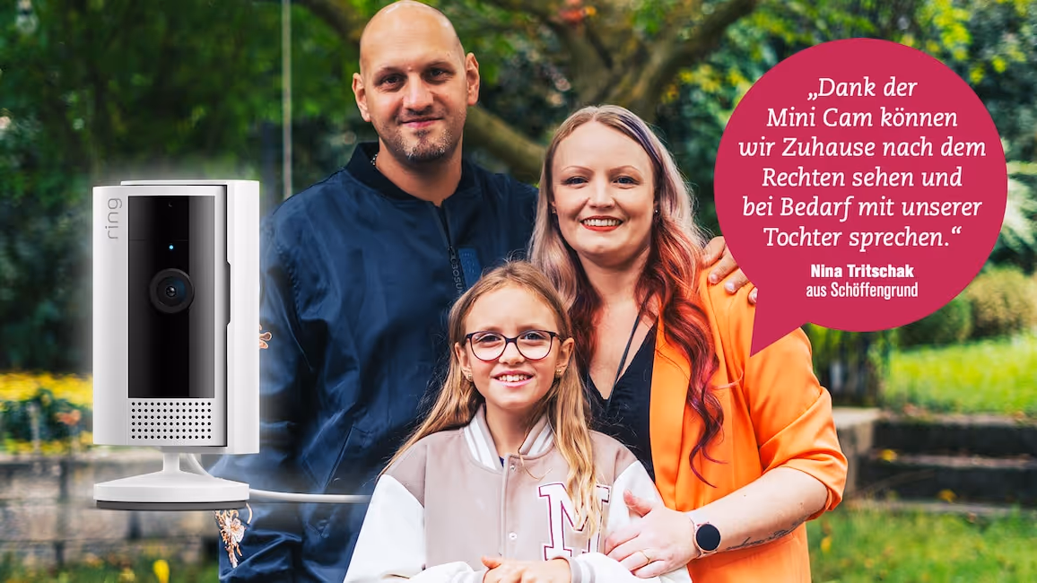 Werbung für die Mini-Cam der Marke ring.