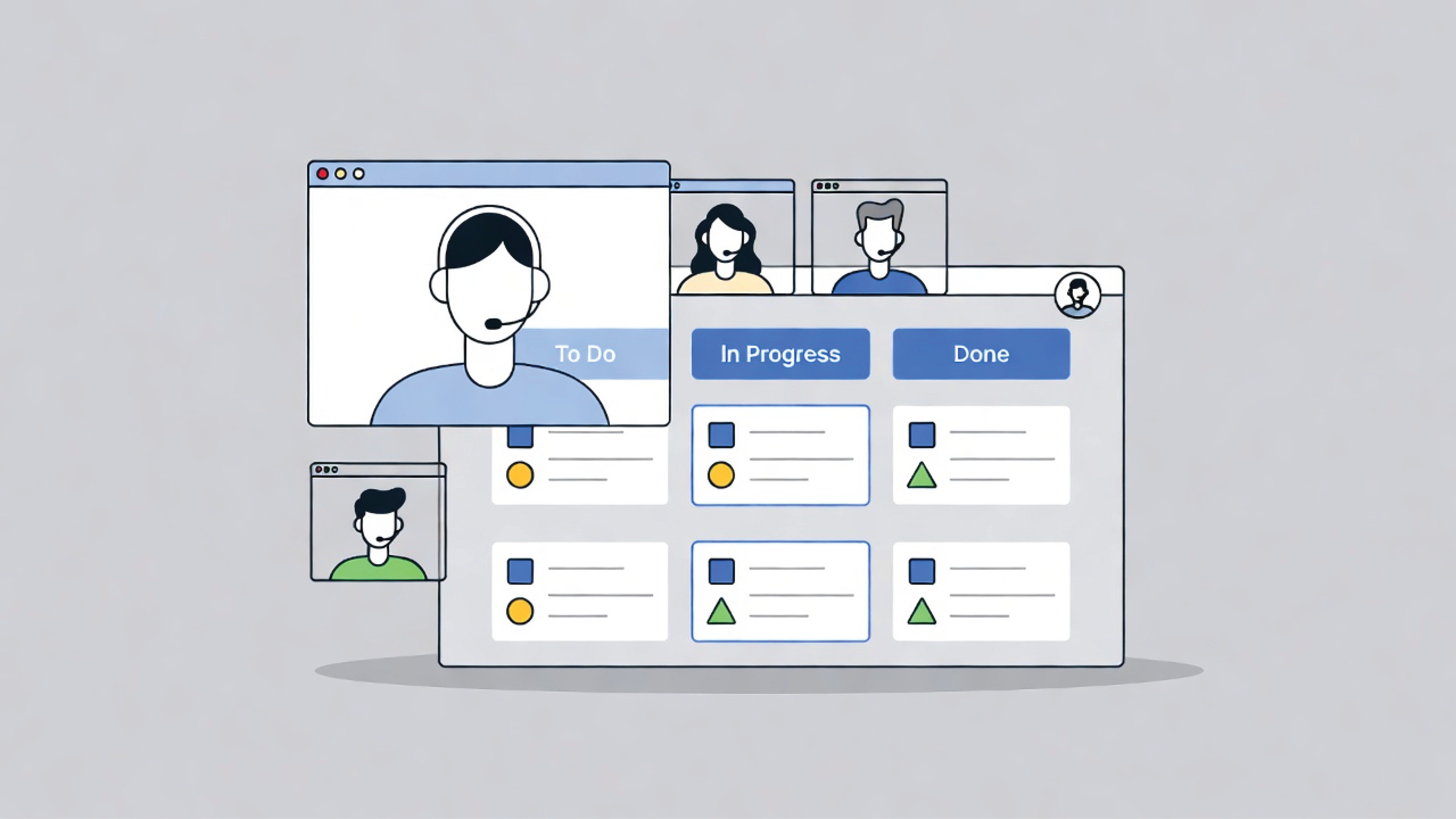 Graphic showing contacts and schedules