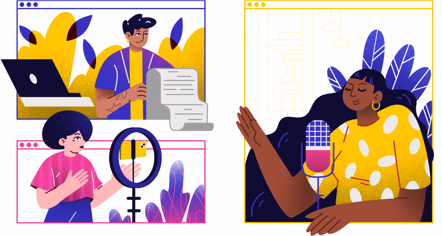 AFSP Suicide and Safe Storytelling homepage hero with media icons