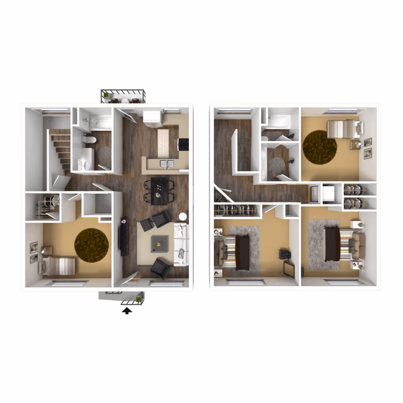 4x2T Floor Plan Layout