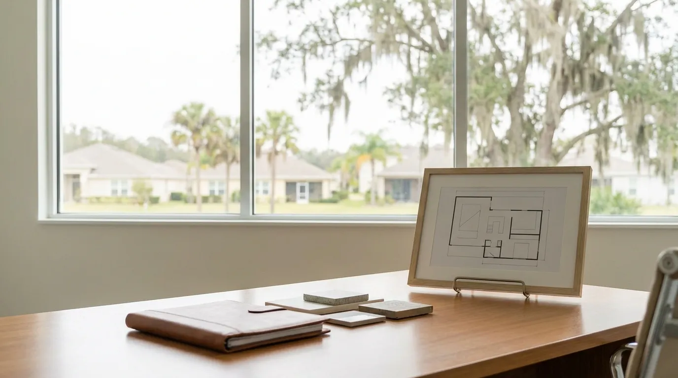 Real estate office consultation desk with Jacksonville property market data for real estate PPC in Jacksonville, FL