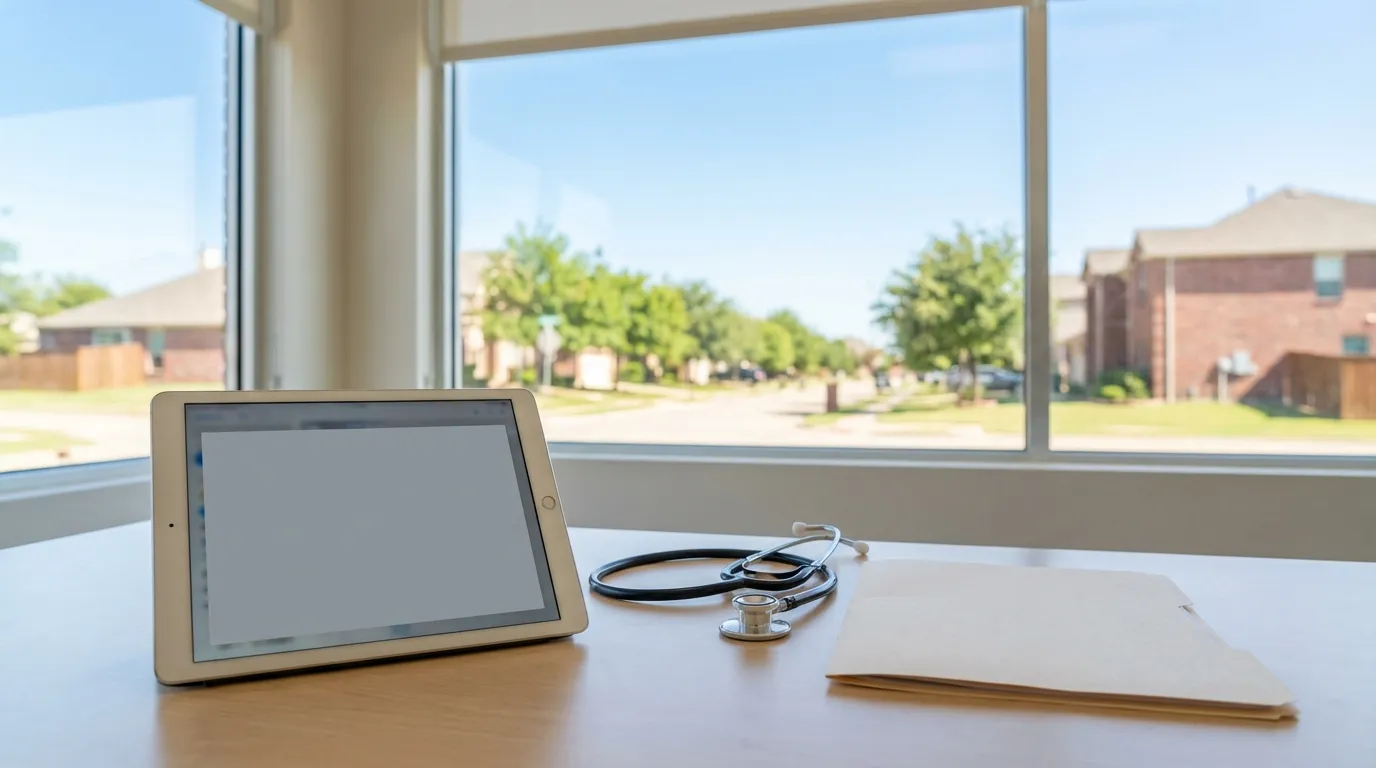 Professional medical consultation desk with scheduling tools in Fort Worth, TX