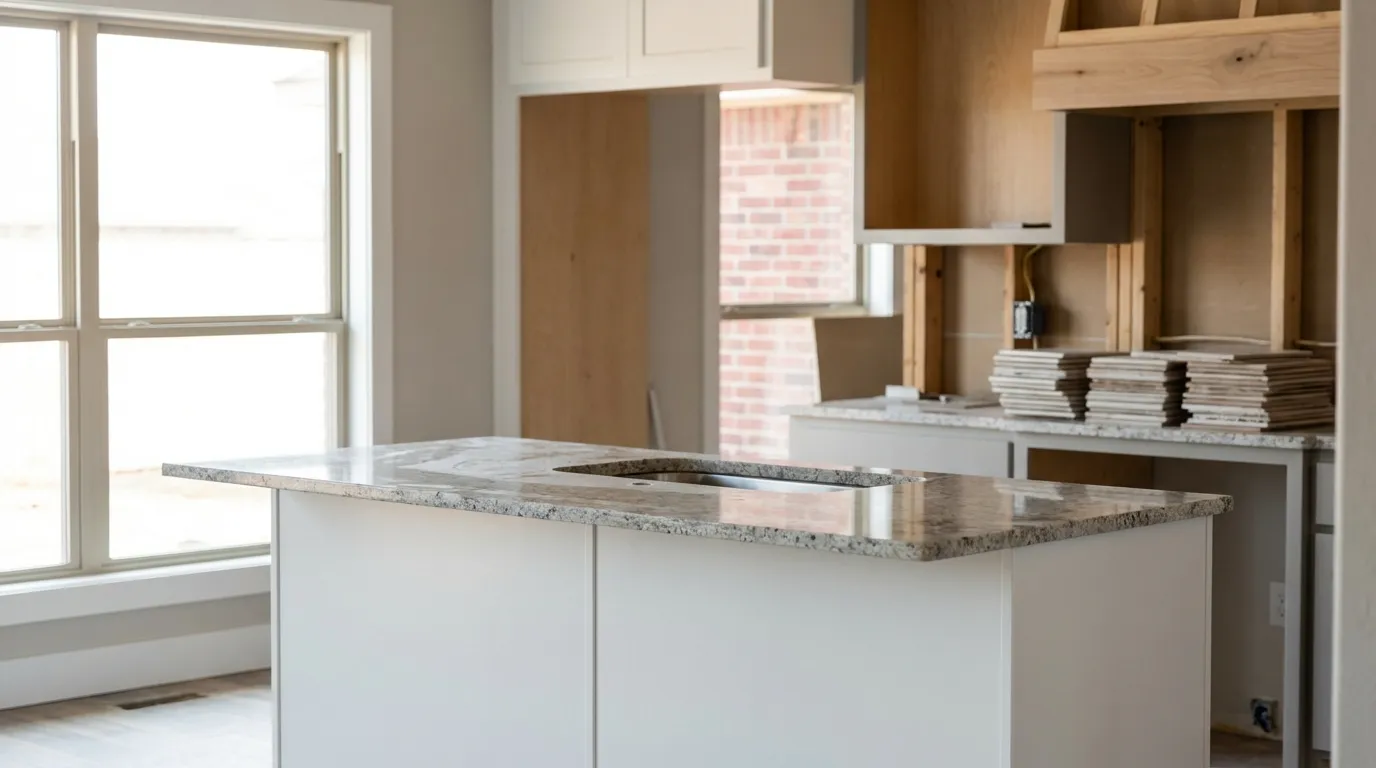 Local construction contractor overseeing a home remodeling project in an Oklahoma City suburban neighborhood