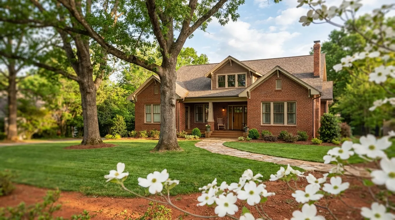 For-sale sign in front of a well-maintained home in an Atlanta neighborhood