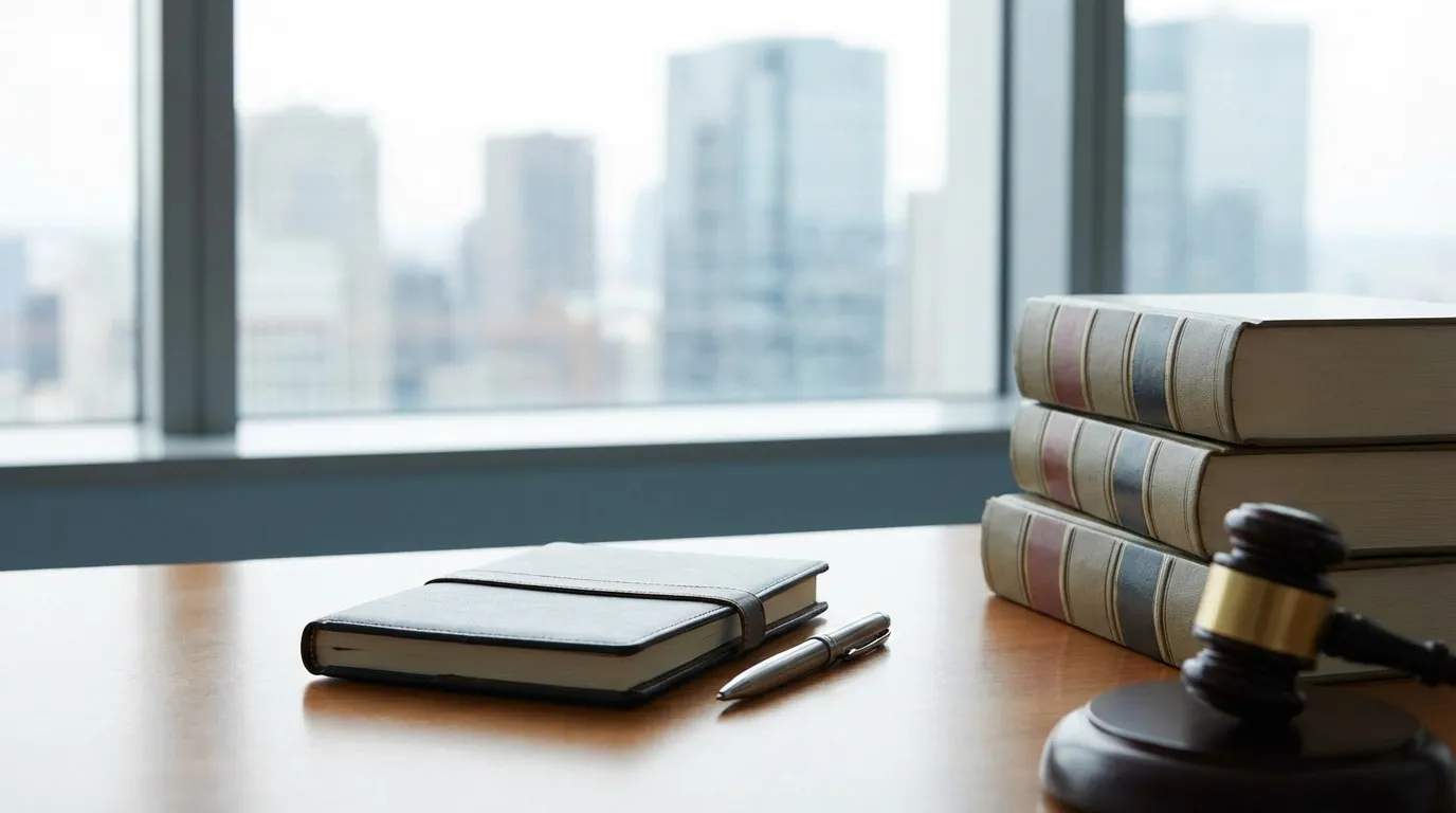 Attorney consulting with a client in a modern Chicago law office