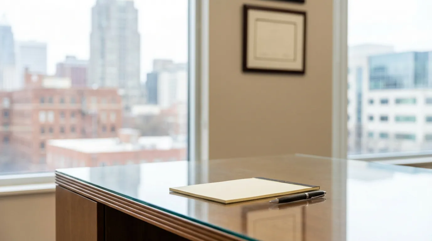 Wake County Courthouse in downtown Raleigh with NC Colonial architecture and clear Carolina blue sky and oak trees