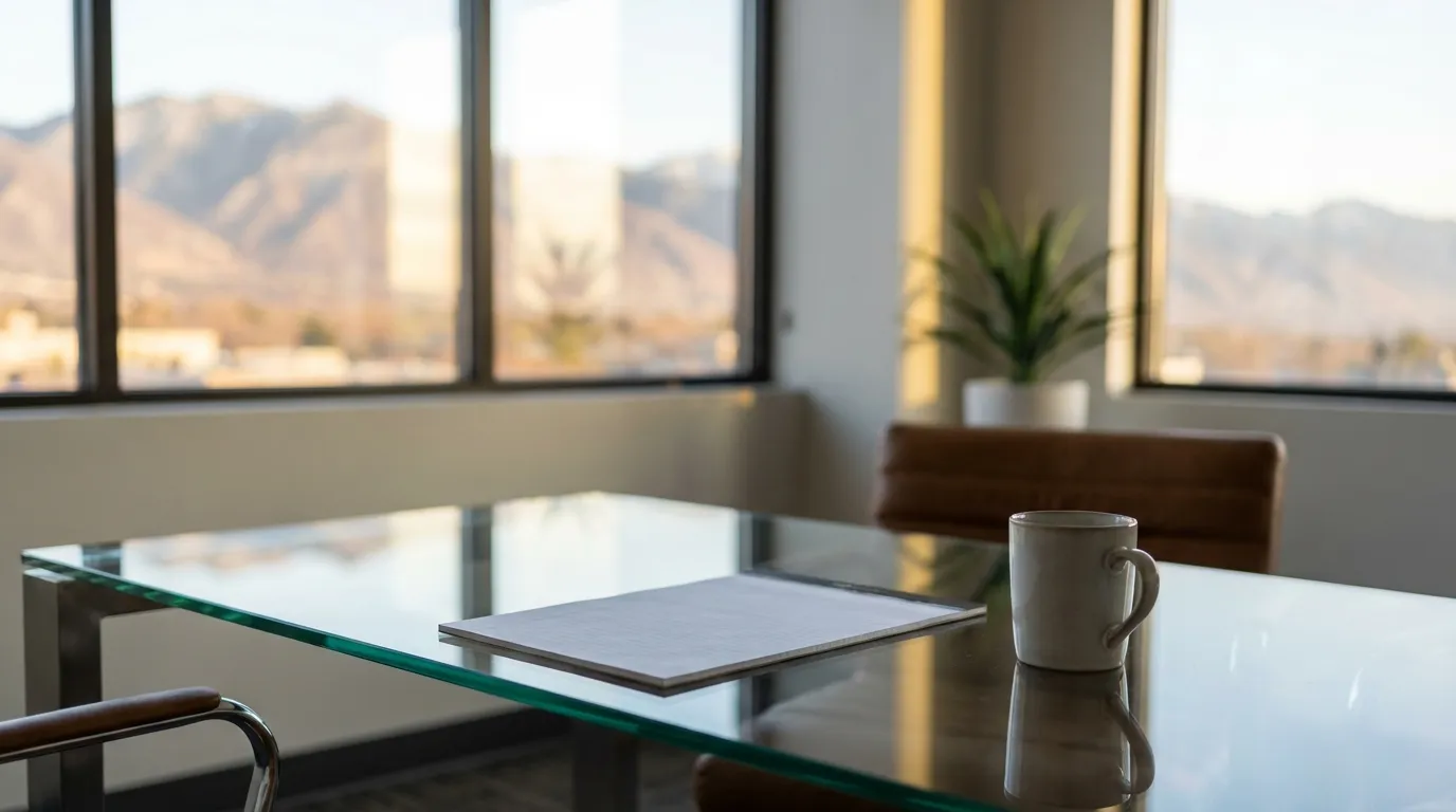 Utah State Capitol building in Salt Lake City with Neoclassical dome against brilliant Utah blue sky and Wasatch Mountains in background