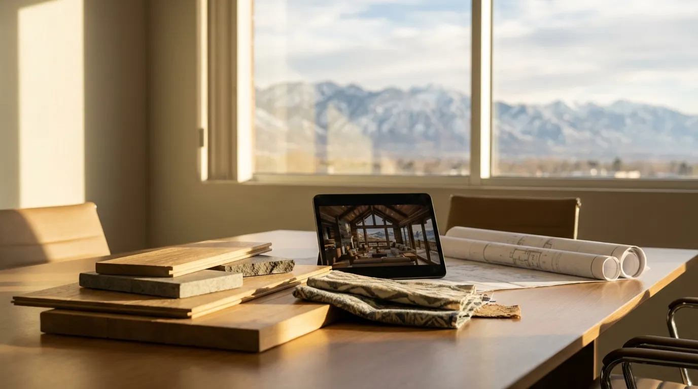 Salt Lake City Avenues craftsman bungalow kitchen renovation with brilliant Utah light and snow-capped Wasatch Mountains dramatically visible through tall windows