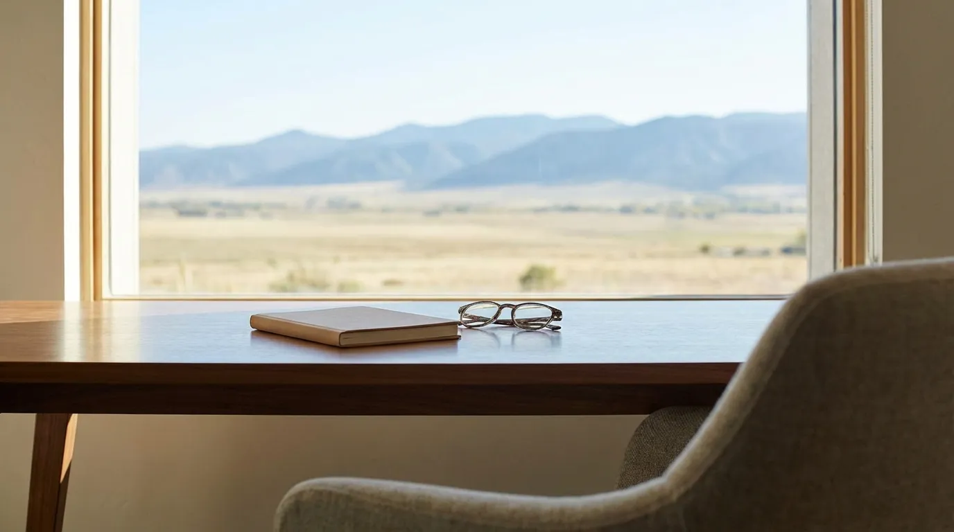 Professional real estate agent reviewing Clovis CA property listings with buyers in a Fresno, CA office