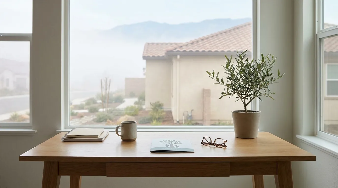 Bilingual in-home caregiver providing compassionate senior care in a Fresno, CA residential home with natural light