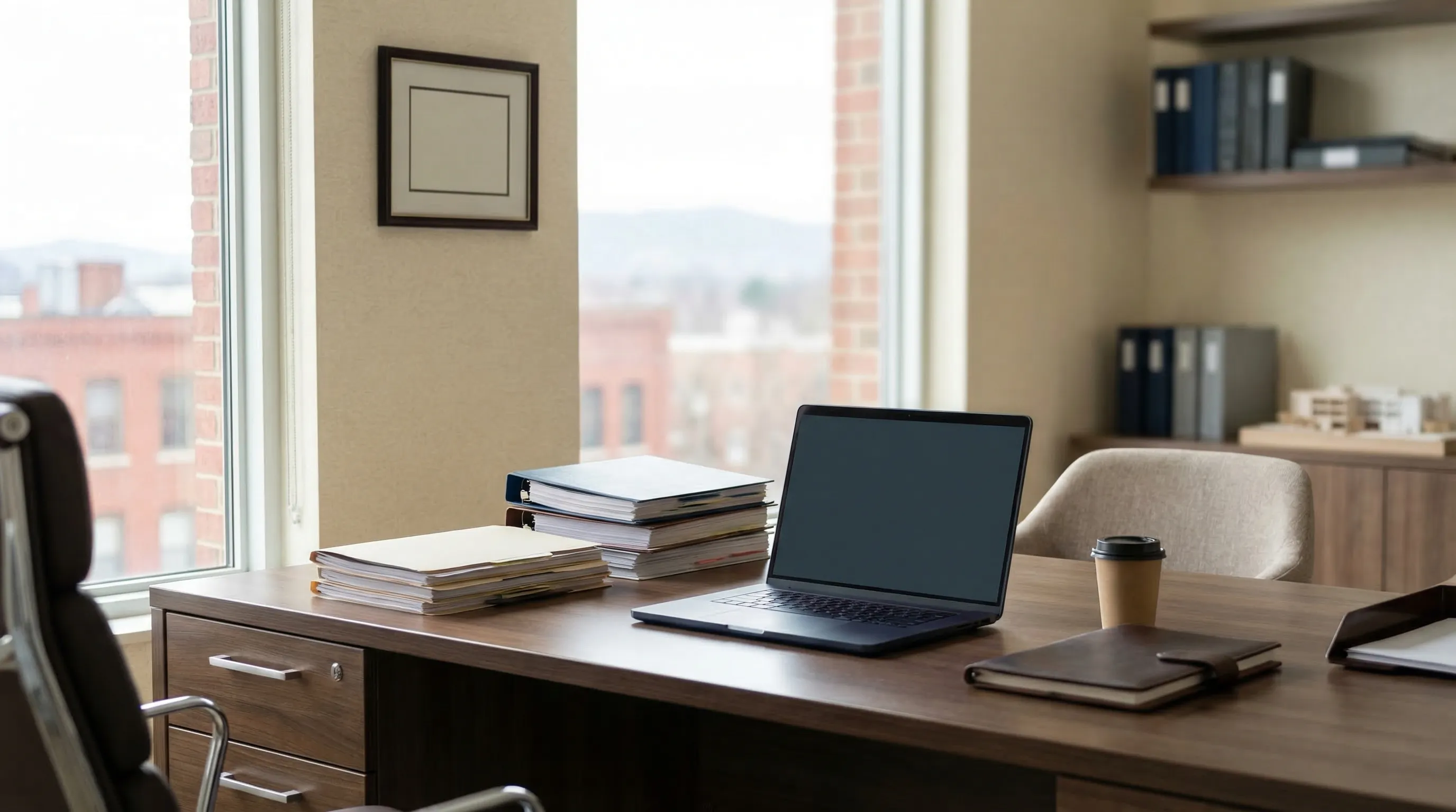 Professional attorney reviewing case documents at a Cincinnati law office near the 6th Circuit courthouse district