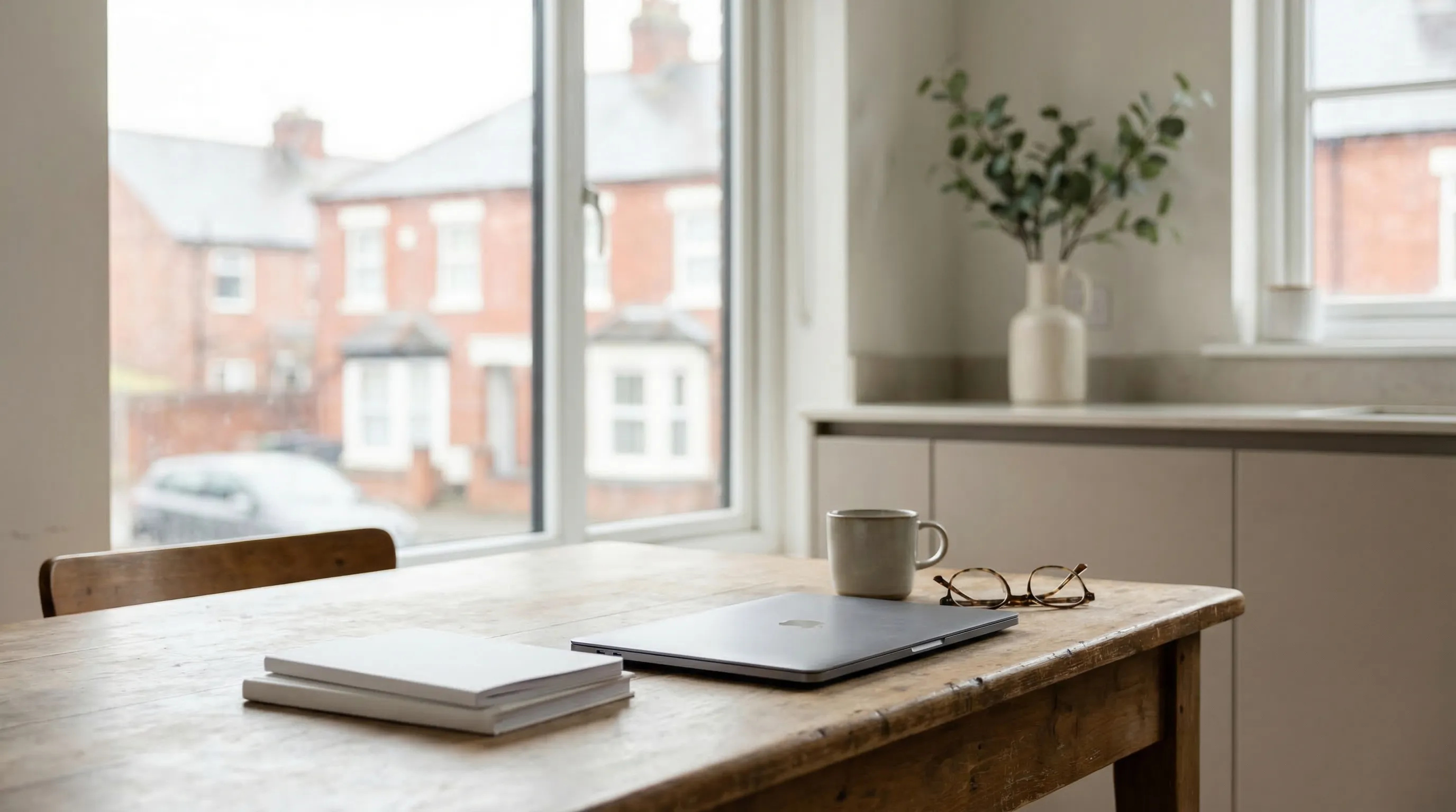 Real estate agent showing a 1920s brick colonial home for sale in Hyde Park neighborhood, Cincinnati OH