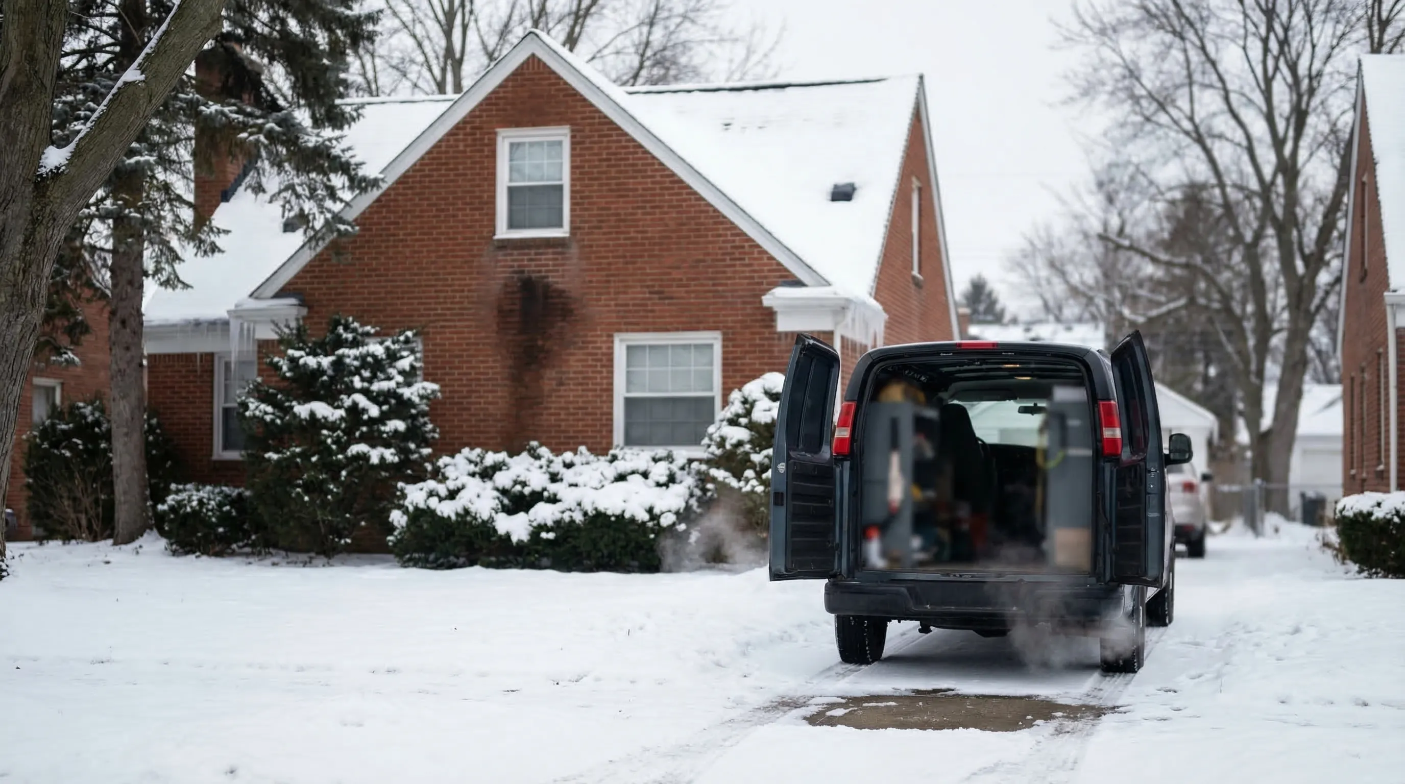 Professional plumber repairing corroded galvanized pipe in basement of older Cleveland, OH home
