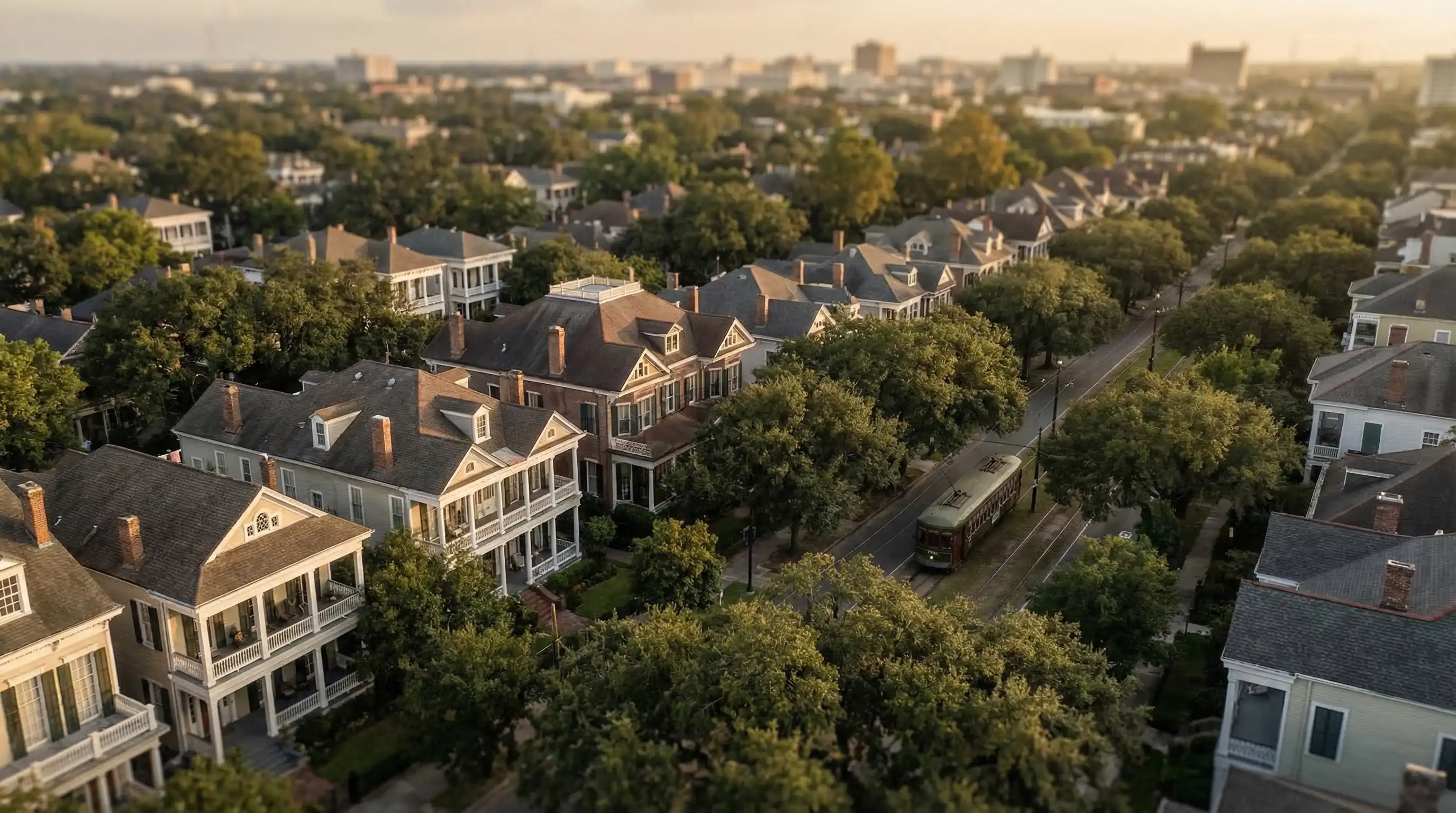 Real estate agent showing clients a beautifully restored Creole cottage with colorful shutters and courtyard garden, real estate PPC New Orleans, LA