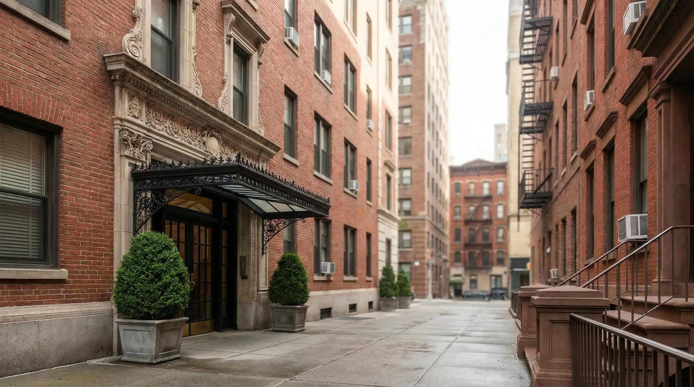 Professional real estate agent consultation in a glass-walled NYC brokerage office with Hudson River and New Jersey skyline visible through floor-to-ceiling windows