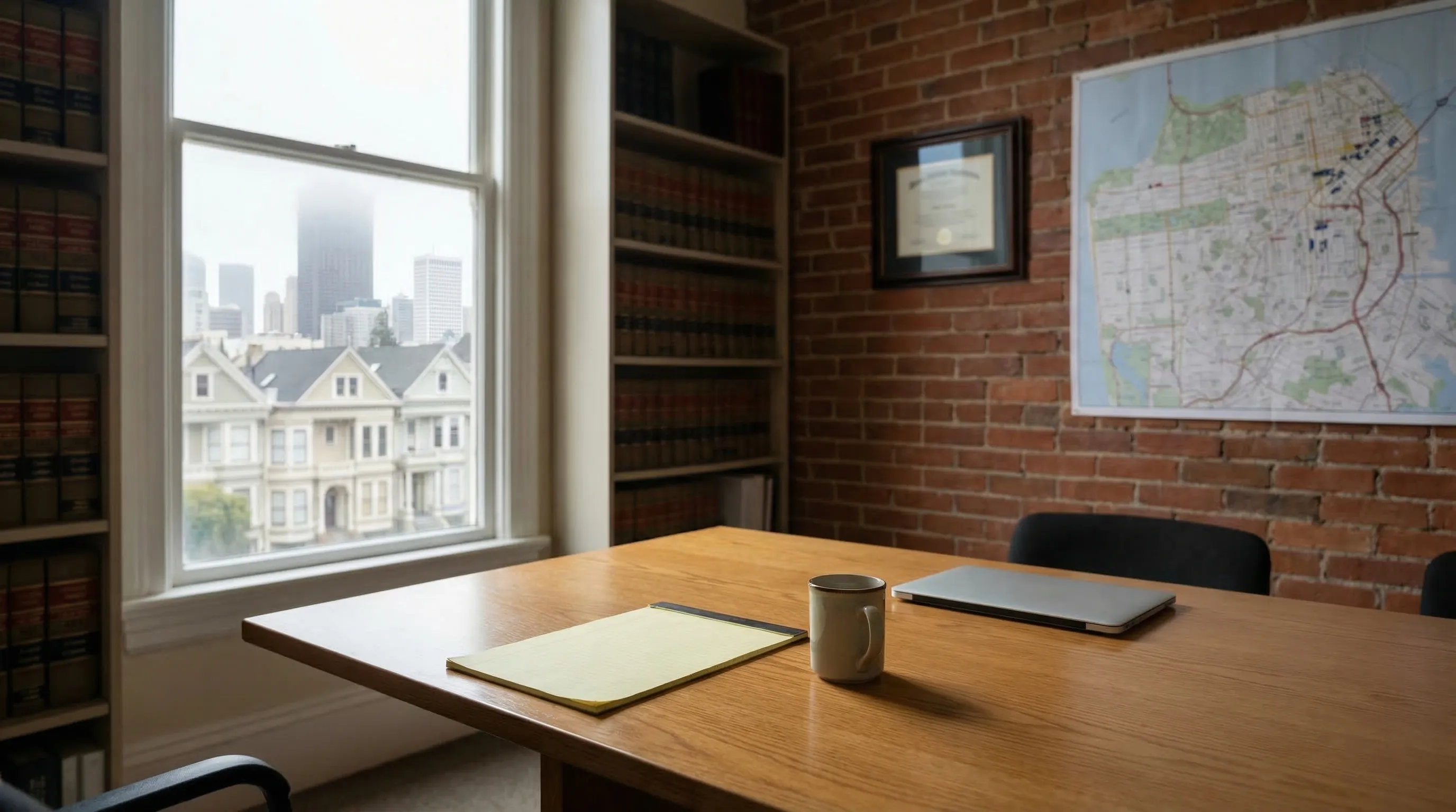 Professional legal consultation room in a San Francisco Victorian office building for legal PPC services in San Francisco, CA