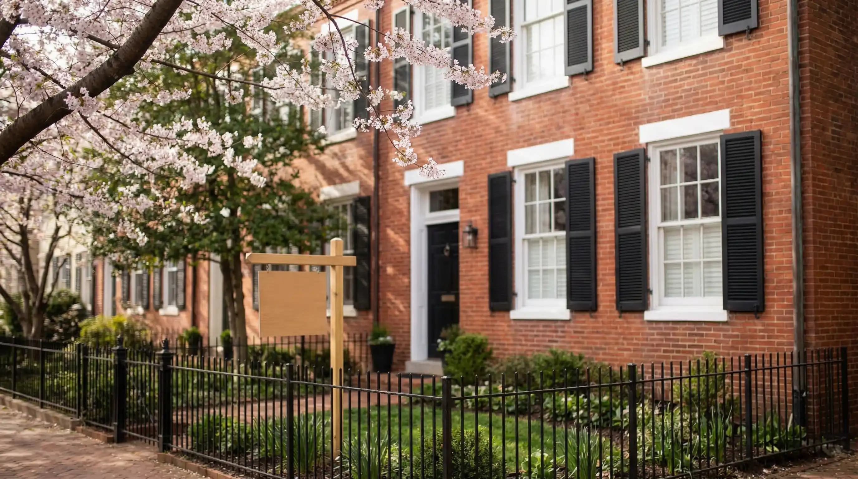 Professional real estate agent showing a Capitol Hill rowhouse property in Washington, DC