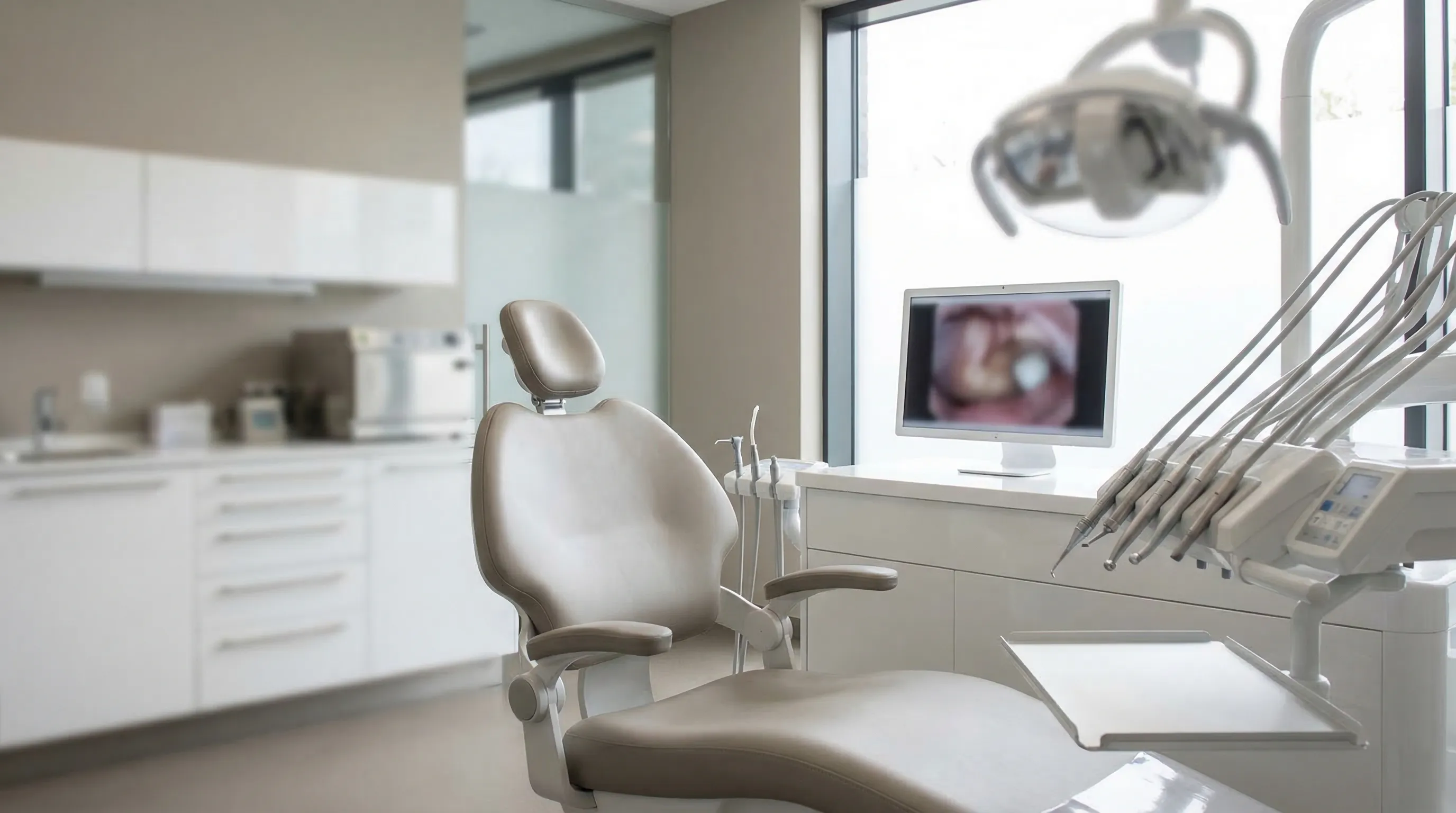 Modern dental office interior in Washington DC with professional treatment room and independent practice branding