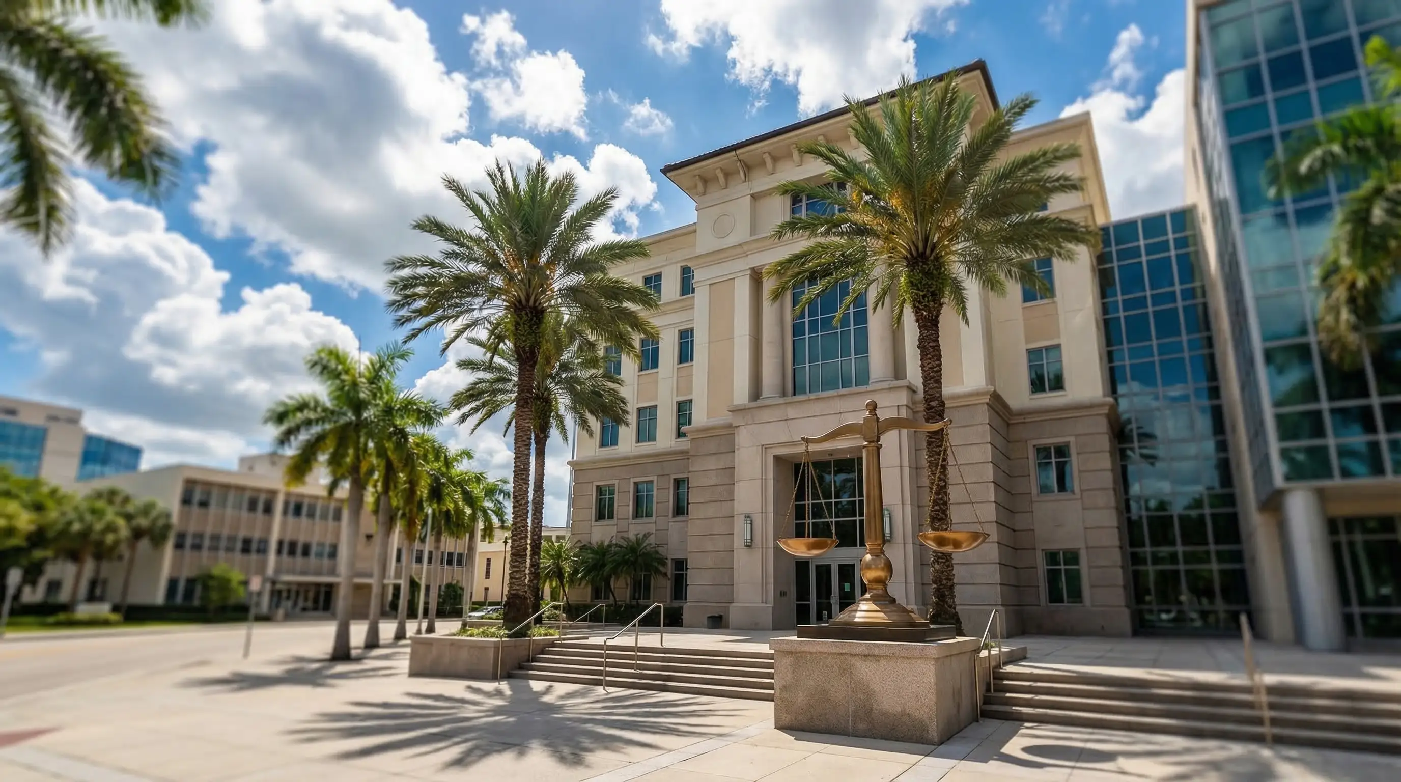 Professional law office interior with attorney and client in West Palm Beach, FL