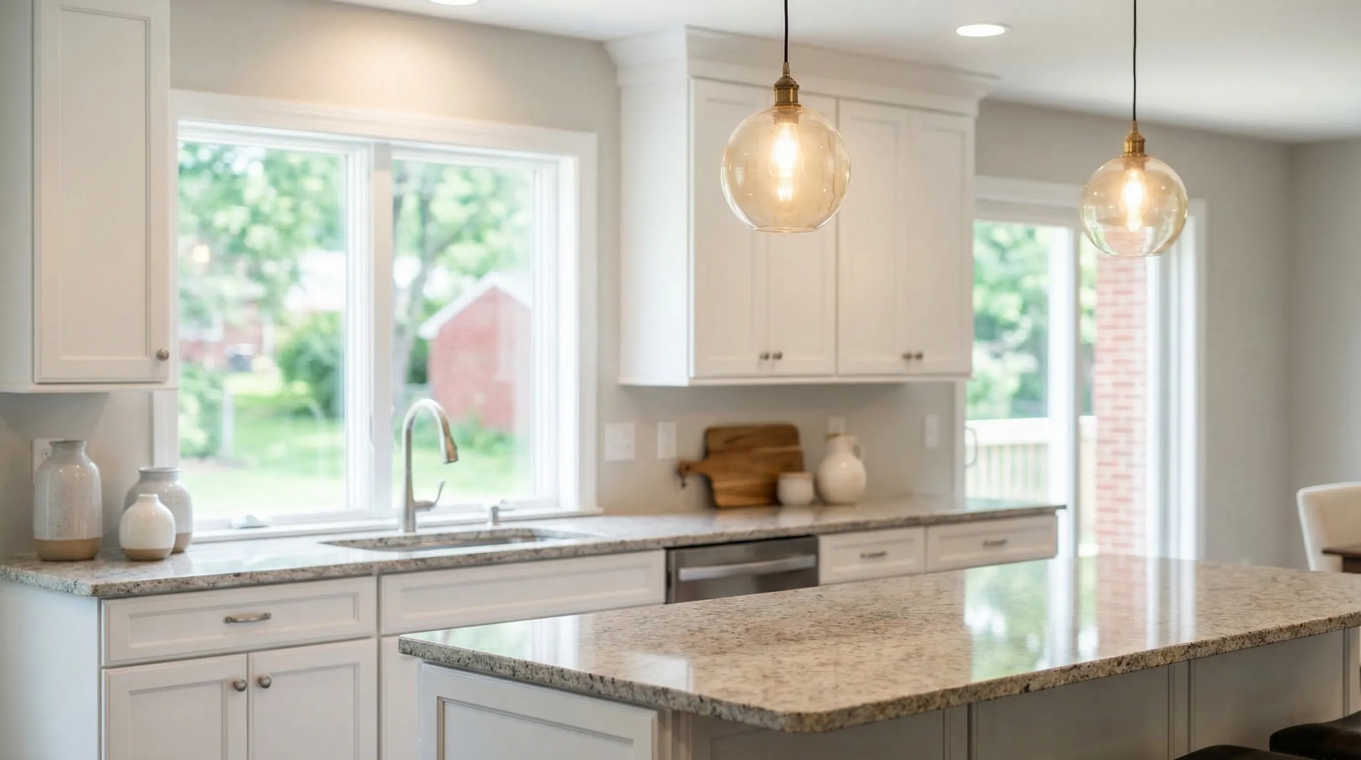 Construction contractor reviewing blueprints with a homeowner outside a new custom home build in Columbia County, Augusta, GA
