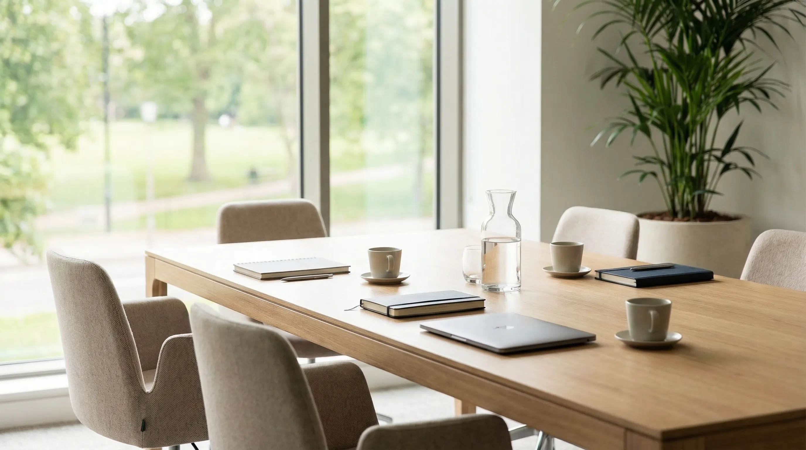 Real estate agent shaking hands with clients outside a brick colonial home for sale in Greensboro, NC