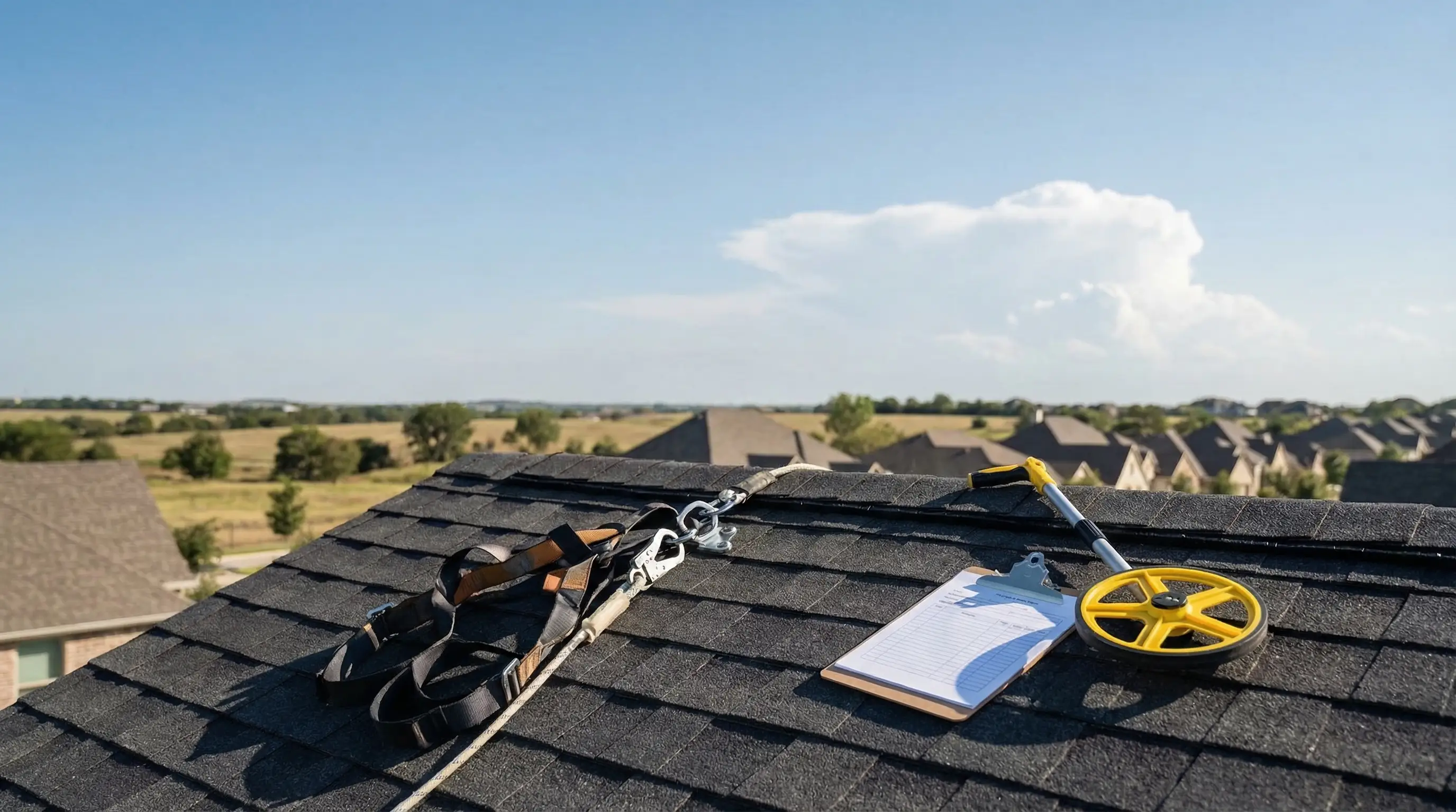 Professional roofing contractor with McKinney TX hail damage assessment and insurance claim documentation for Collin County PPC management