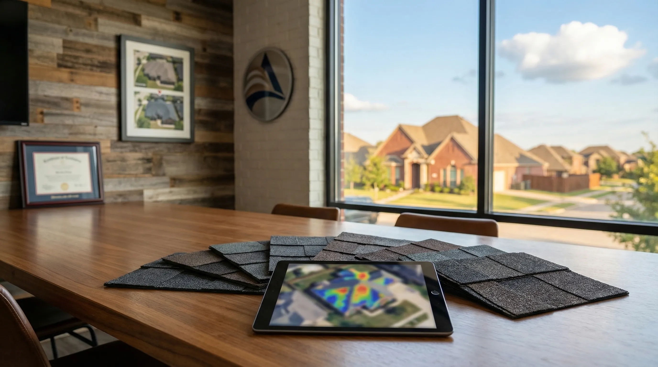 Professional roofing contractor with McKinney TX hail damage assessment and insurance claim documentation for Collin County PPC management