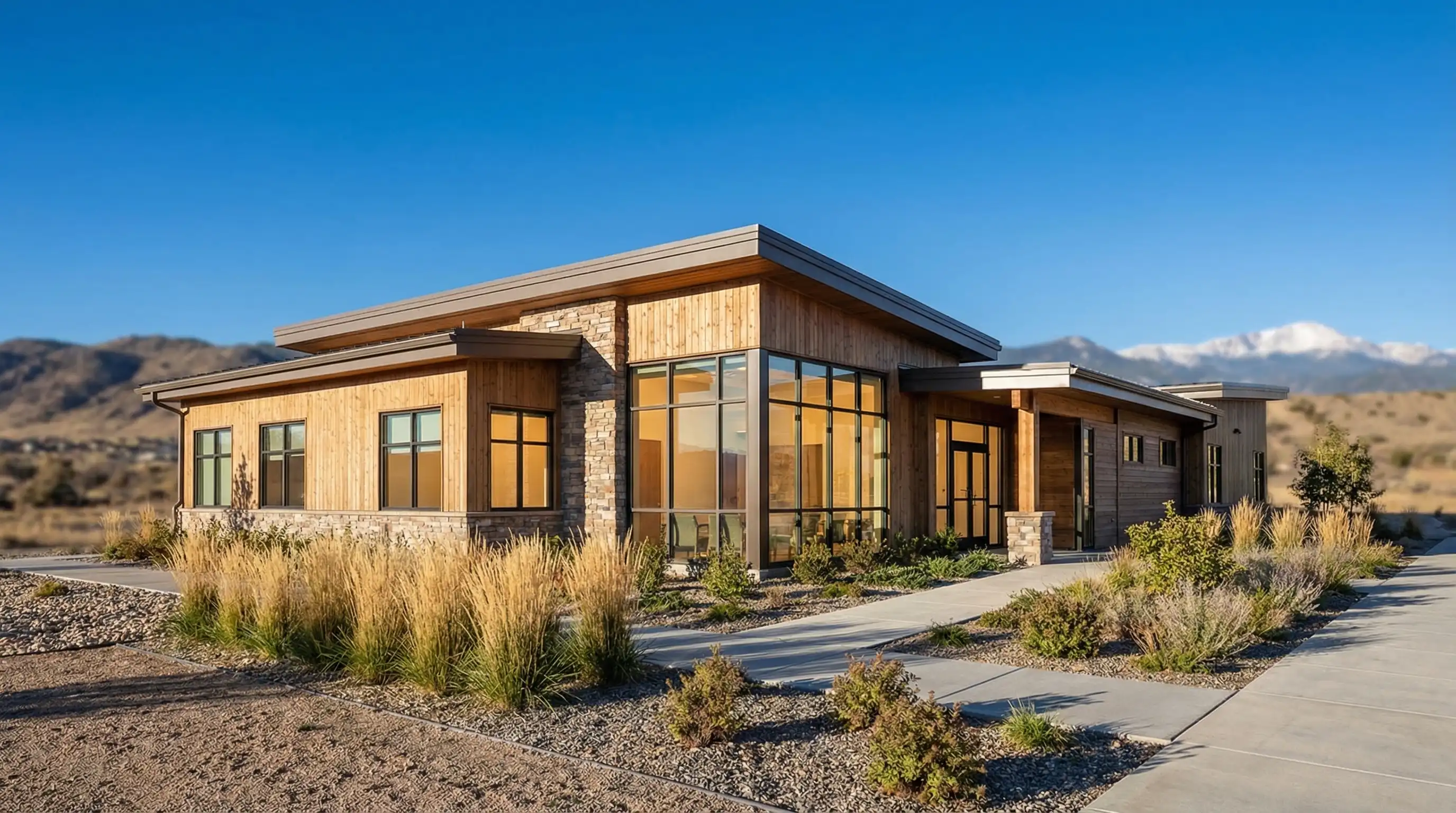 Professional healthcare provider consulting with a patient in a modern Lakewood, CO medical clinic with natural light and mountain view through window