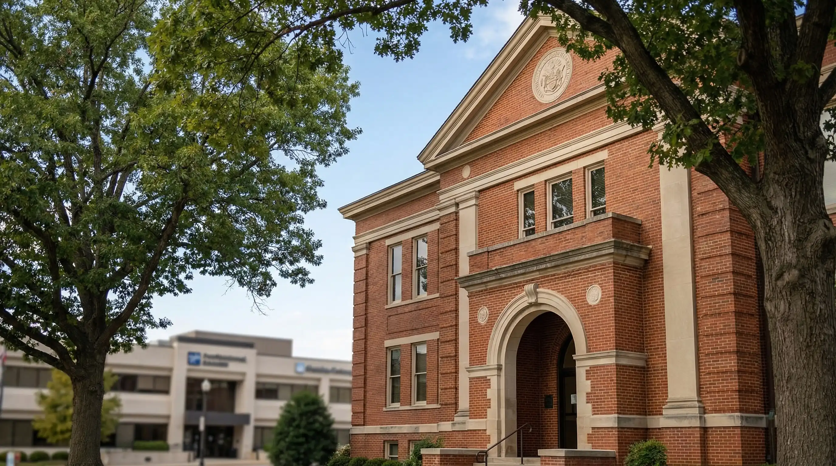 Fayetteville attorney consulting with a client in a professional office near Washington County Courthouse in NW Arkansas