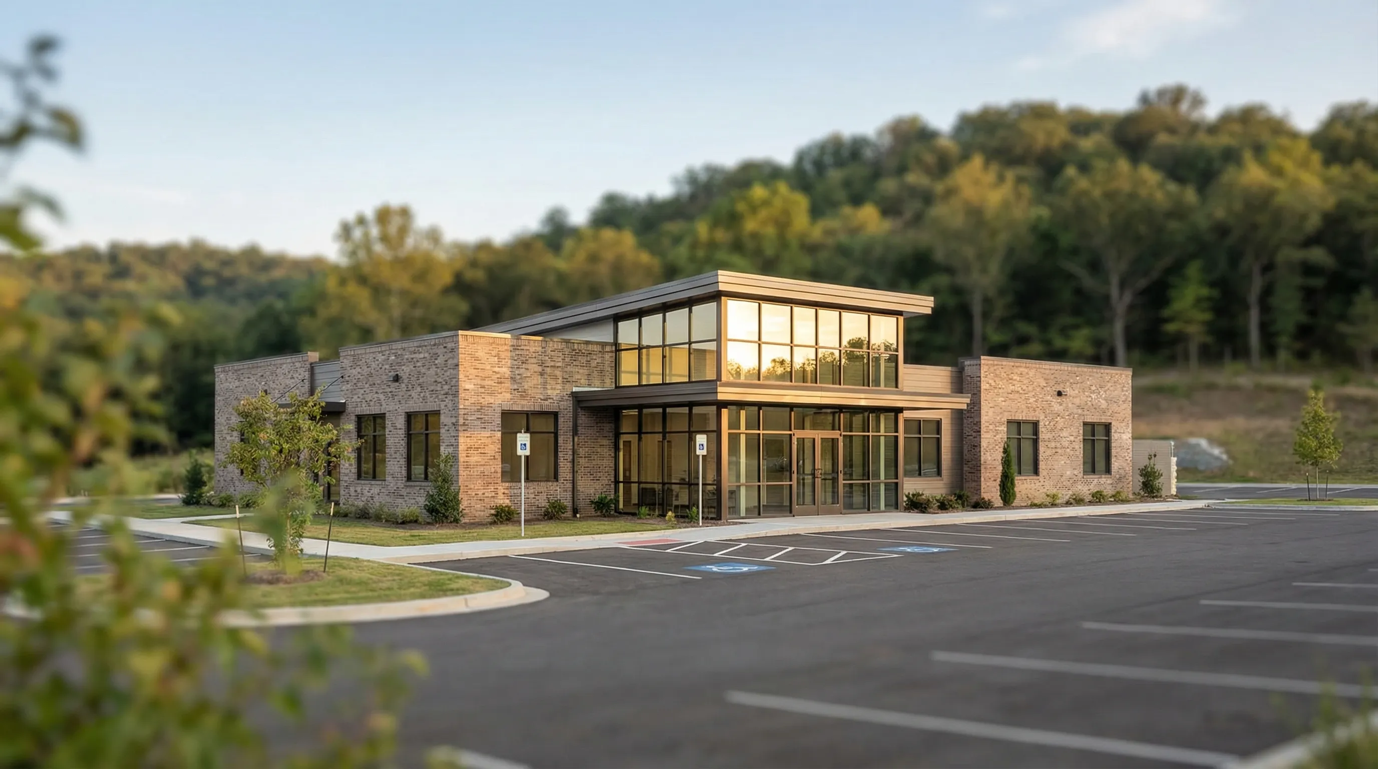 Professional independent healthcare clinic reception area for medical practice in Fayetteville, AR