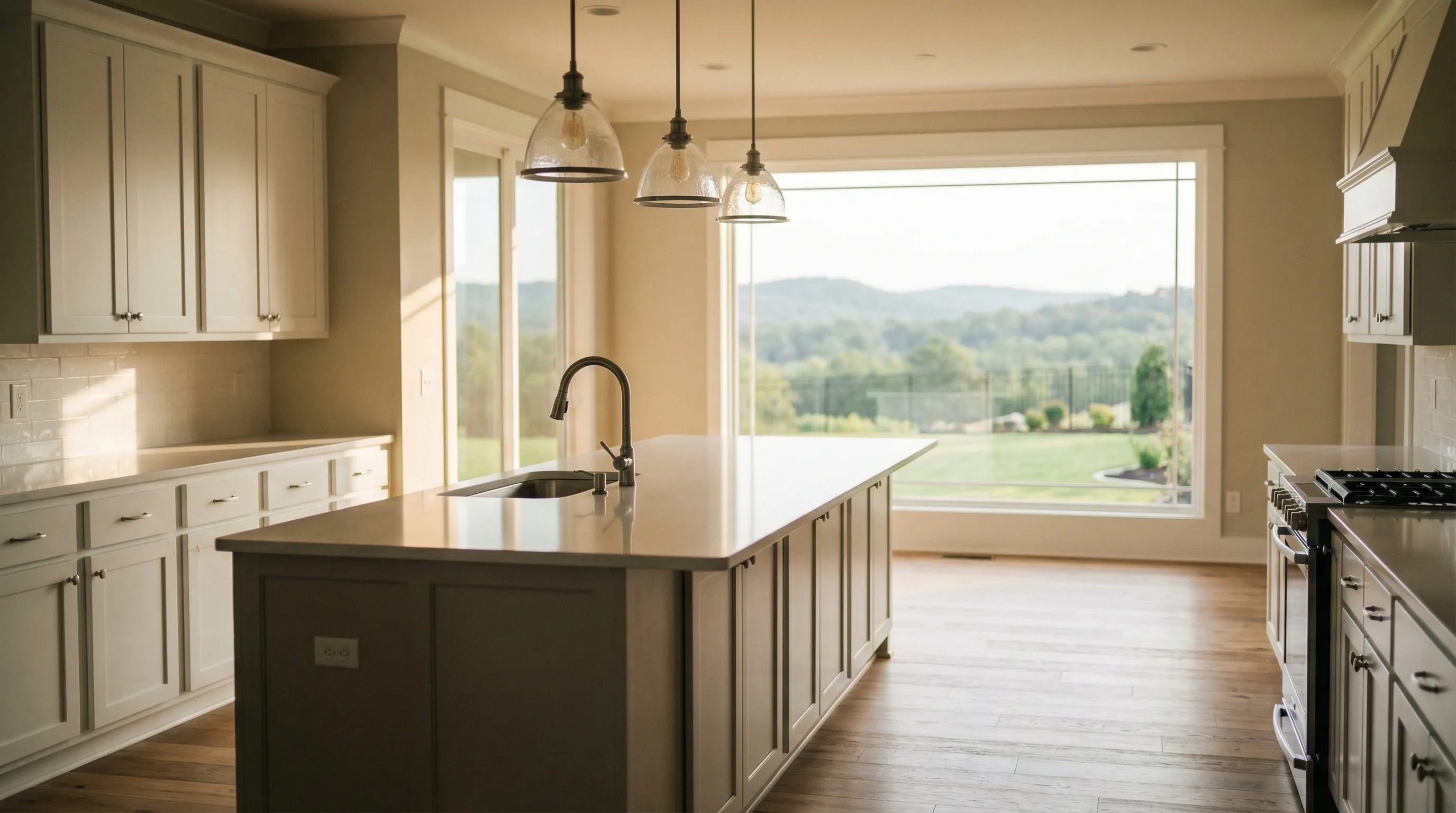 Completed kitchen renovation in a craftsman home for construction contractor in Fayetteville, AR