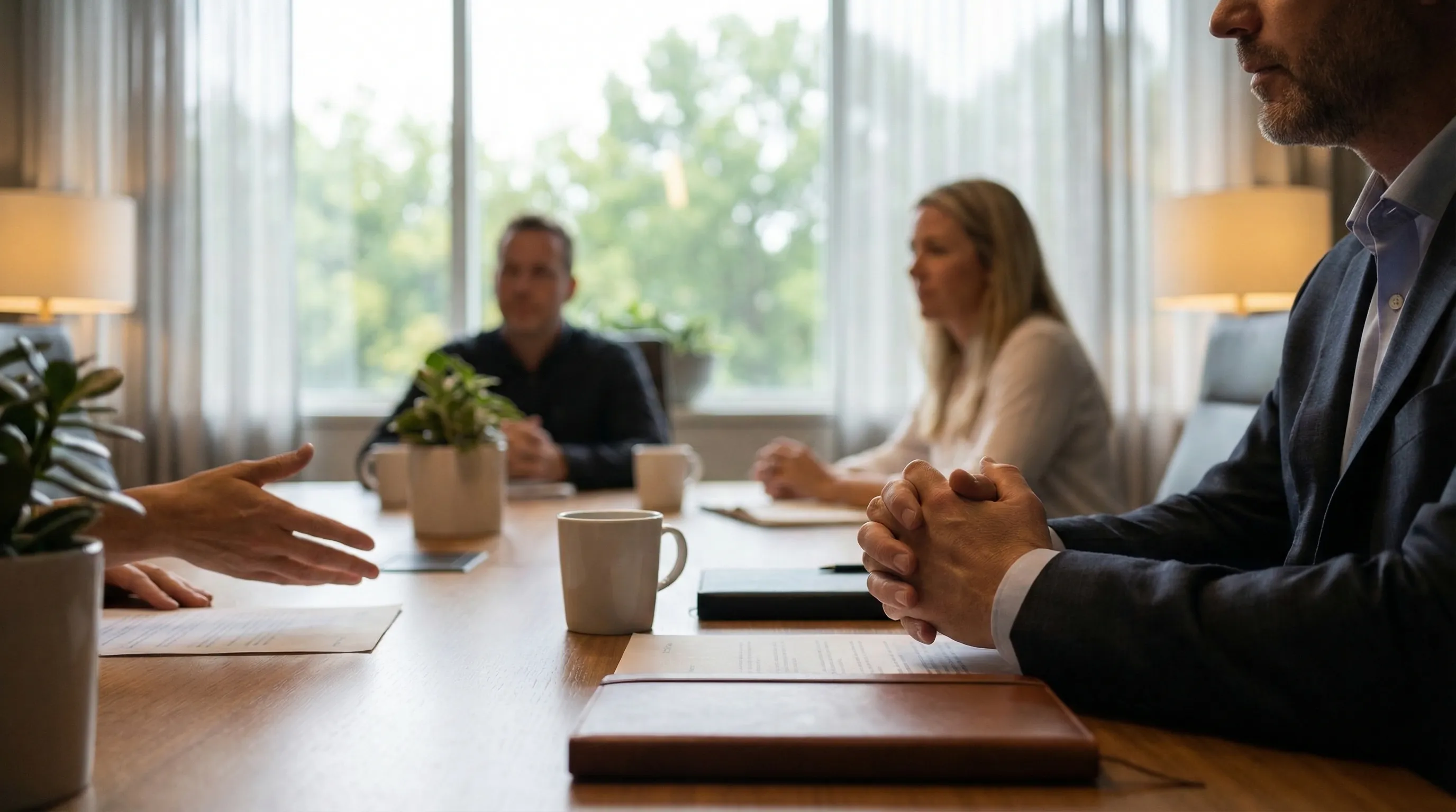 Professional attorney in consultation with a client at a law office in Pasadena, TX
