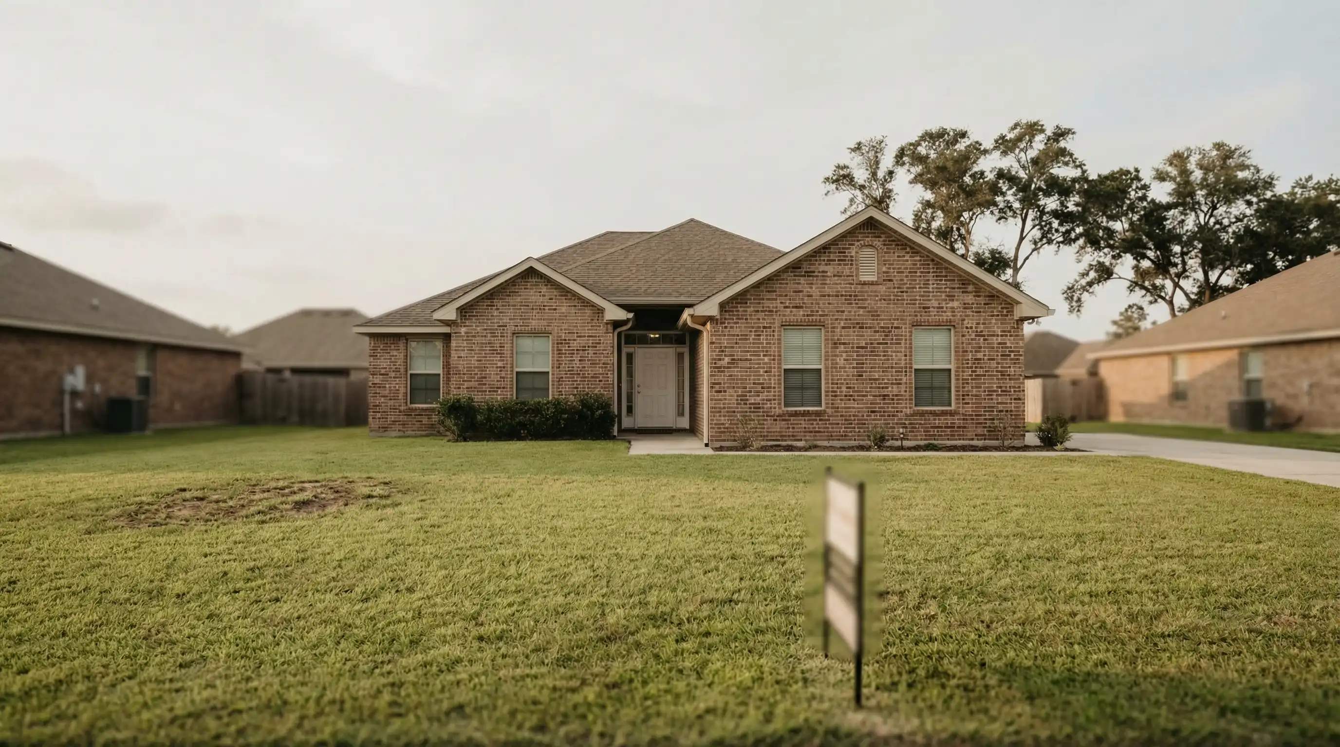 Professional real estate agent with young homebuyer couple reviewing homes for sale in Pasadena, TX