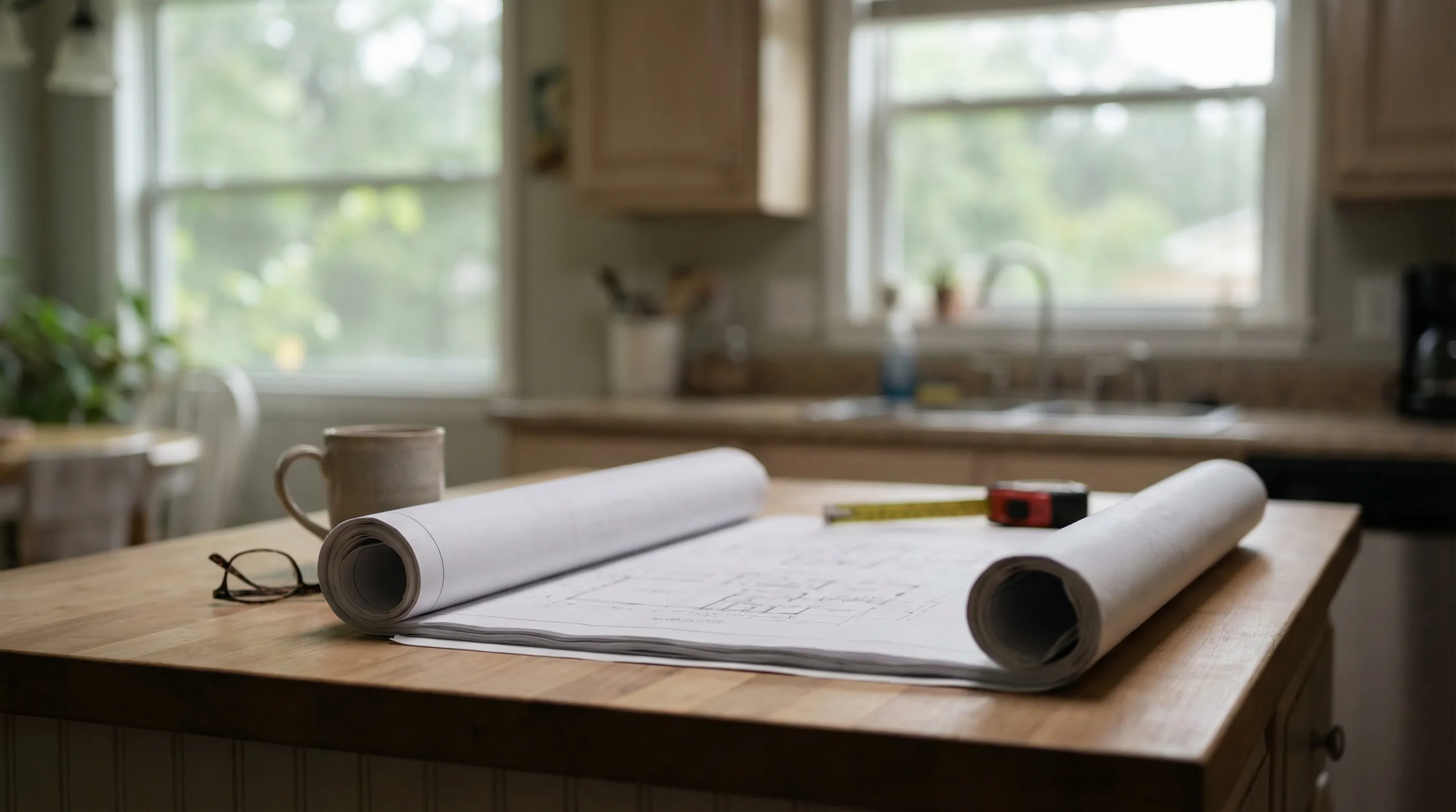 Professional contractor reviewing construction plans with homeowner in Pasadena, TX residential remodeling project