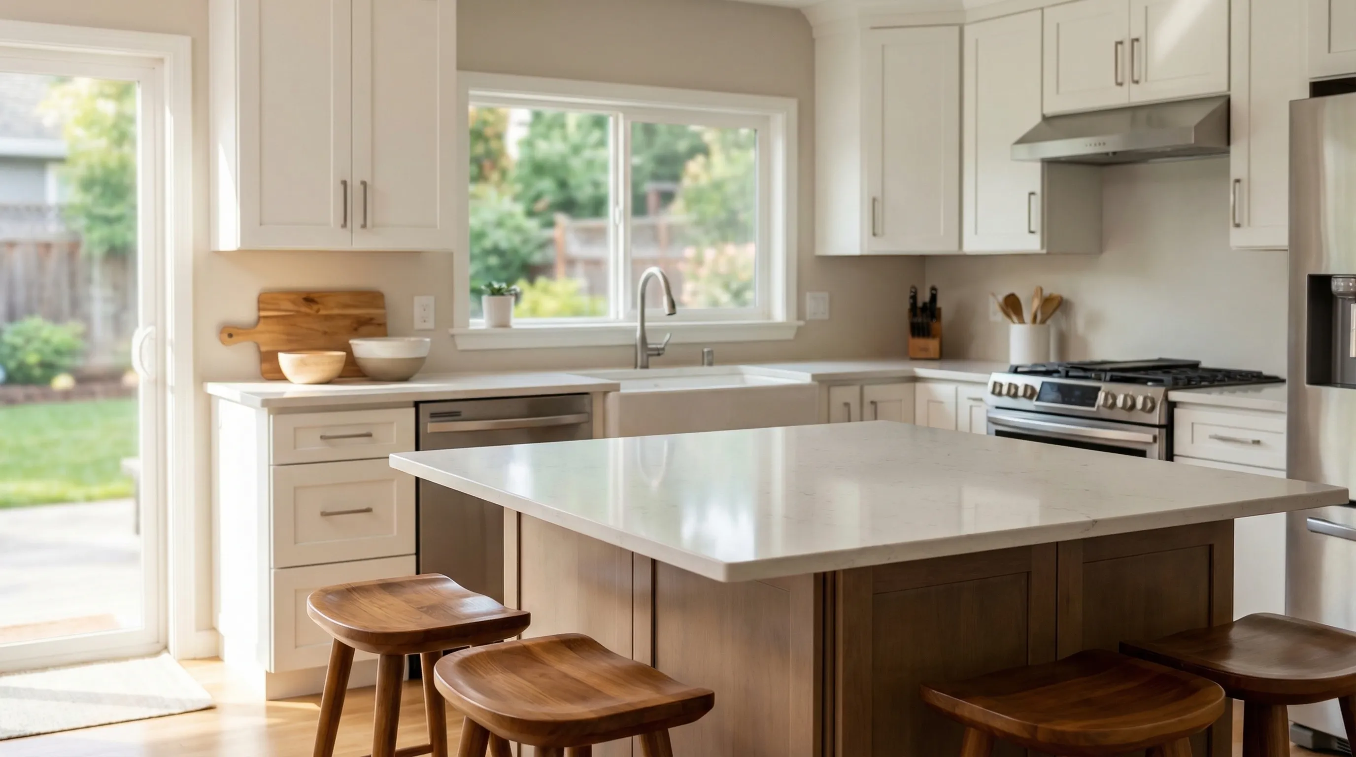 Professional construction crew working on a residential renovation project on a Durham, NC home with branded truck and materials in the driveway