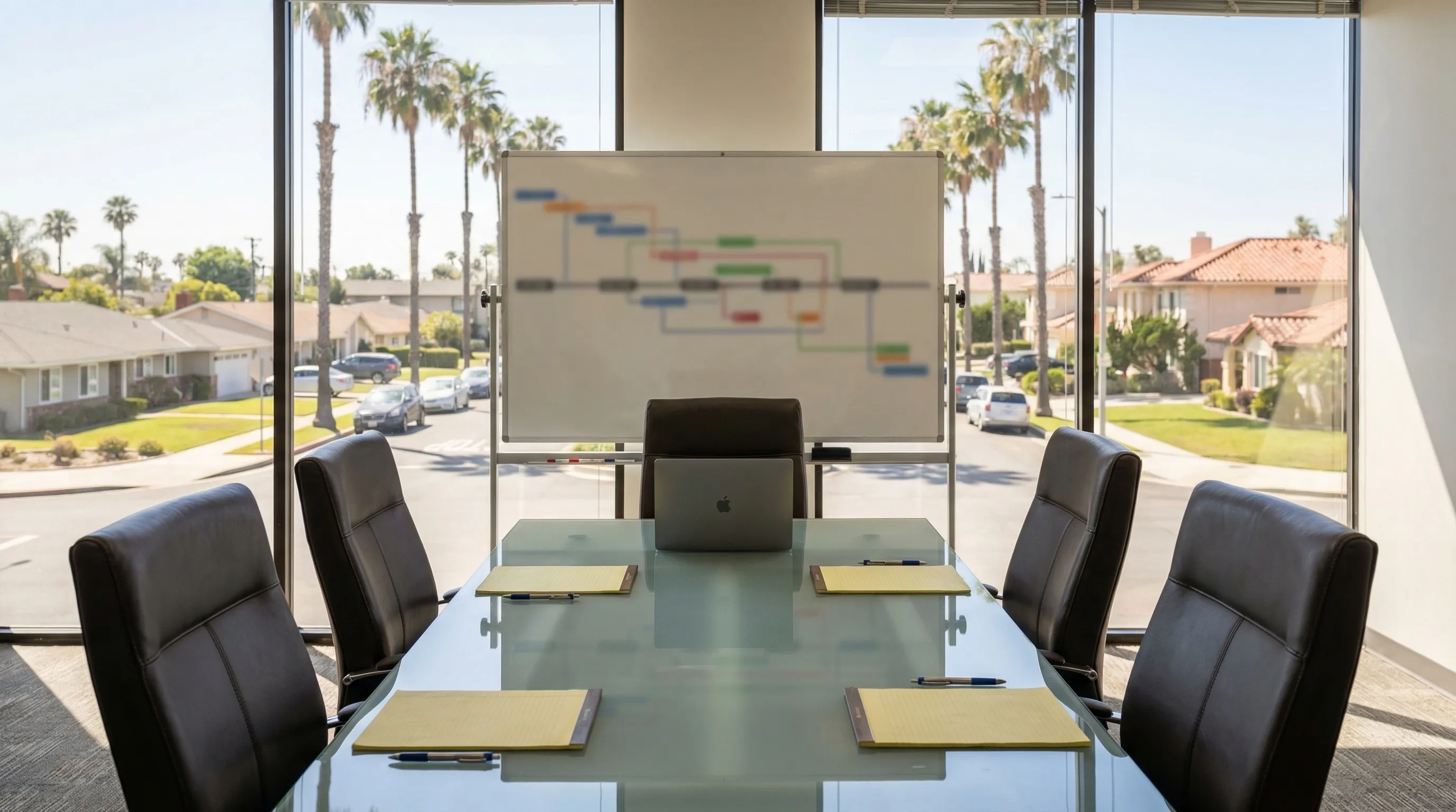 Professional law firm conference room for legal services PPC in Anaheim, CA