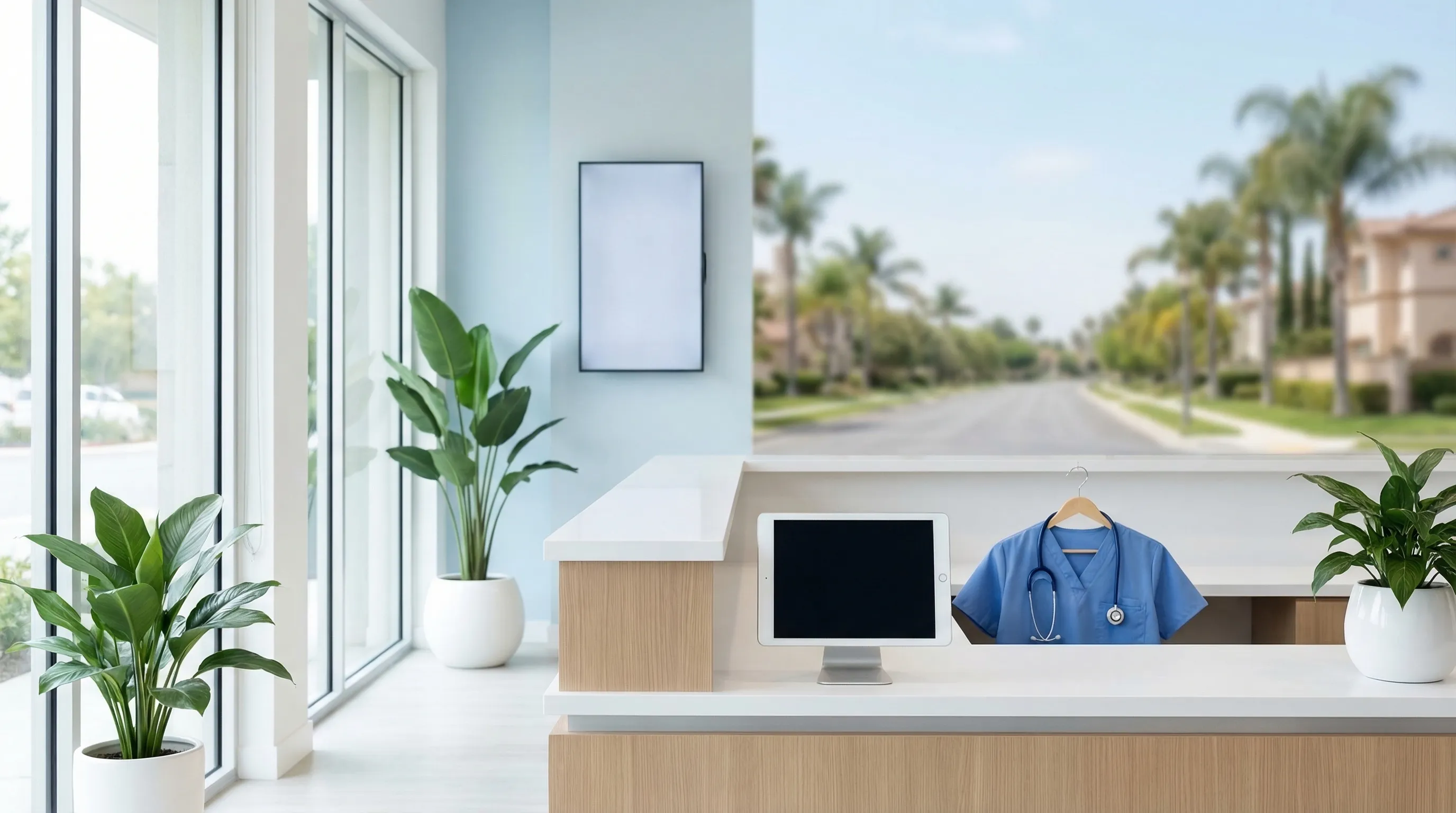 Modern healthcare clinic reception area for healthcare PPC in Anaheim, CA