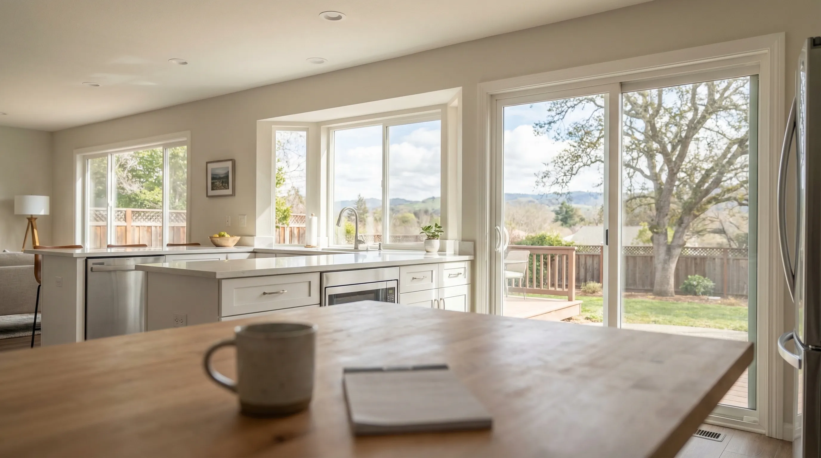 Real estate agent showing a young couple a craftsman bungalow home for sale in the Ardmore neighborhood of Winston-Salem, NC
