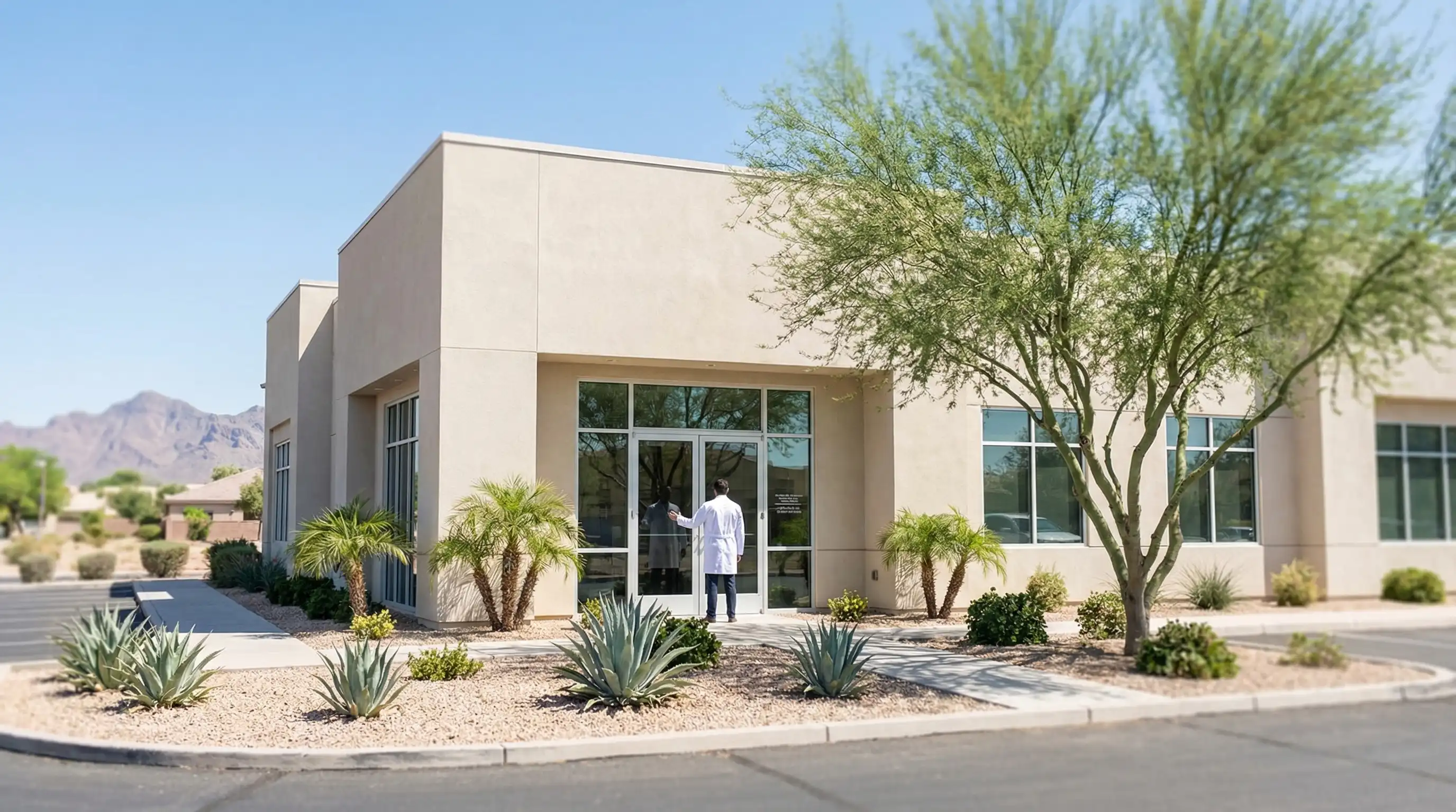 Professional dental treatment room interior with dentist and assistant caring for a patient in Chandler, AZ
