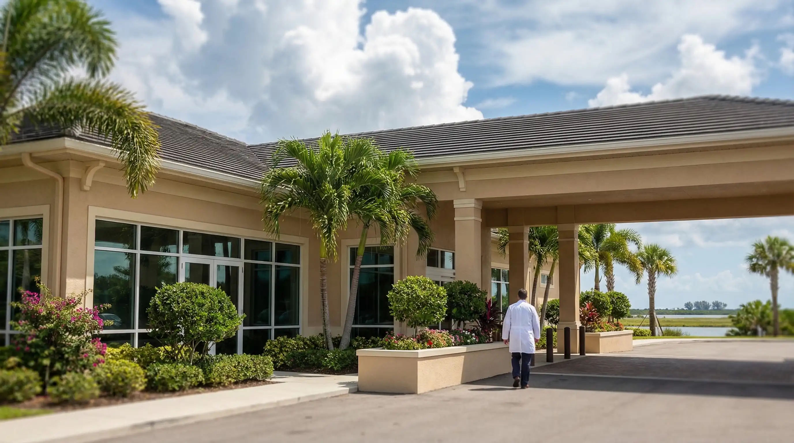 Professional physician consulting with a patient in a modern medical office in Fort Myers, FL