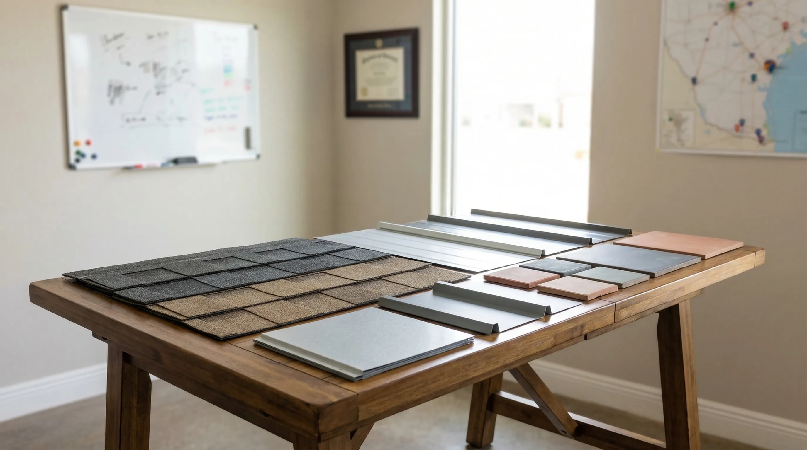 Licensed Corpus Christi roofing contractor reviewing a storm damage inspection report on a residential roof in the Southside neighborhood